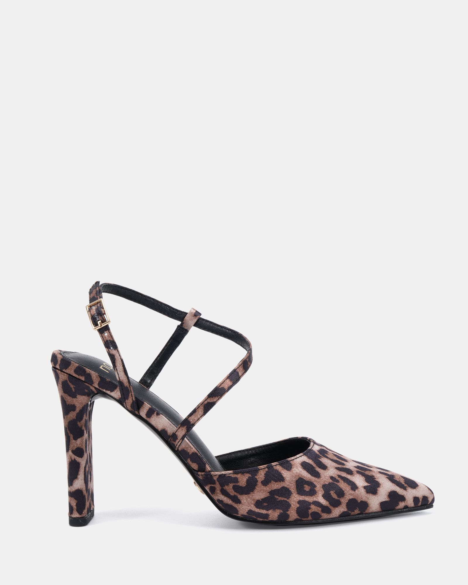 INDIE Leopard Point Toe Strappy Court Shoe