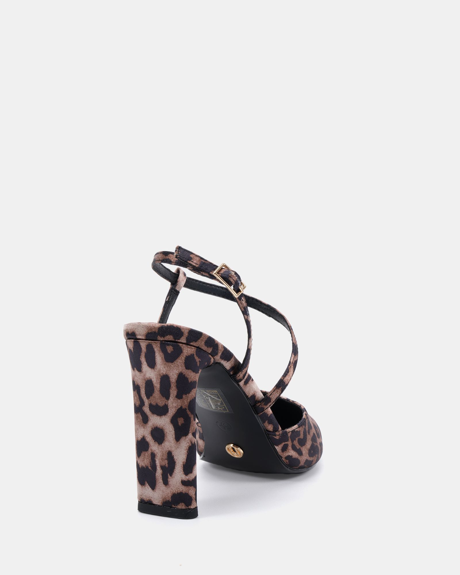 INDIE Leopard Point Toe Strappy Court Shoe