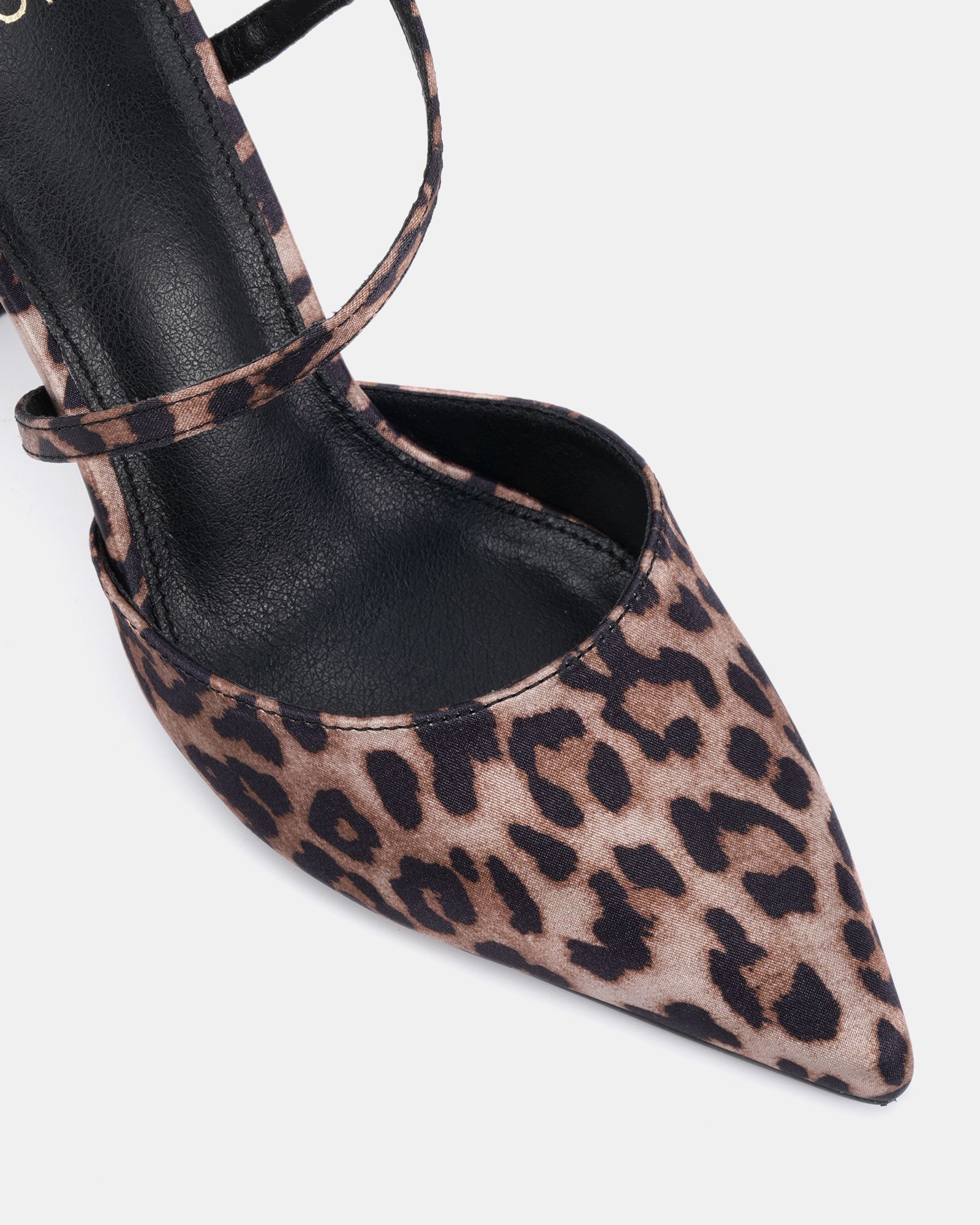WIDE FIT INDIE Leopard Point Toe Strappy Court Shoe