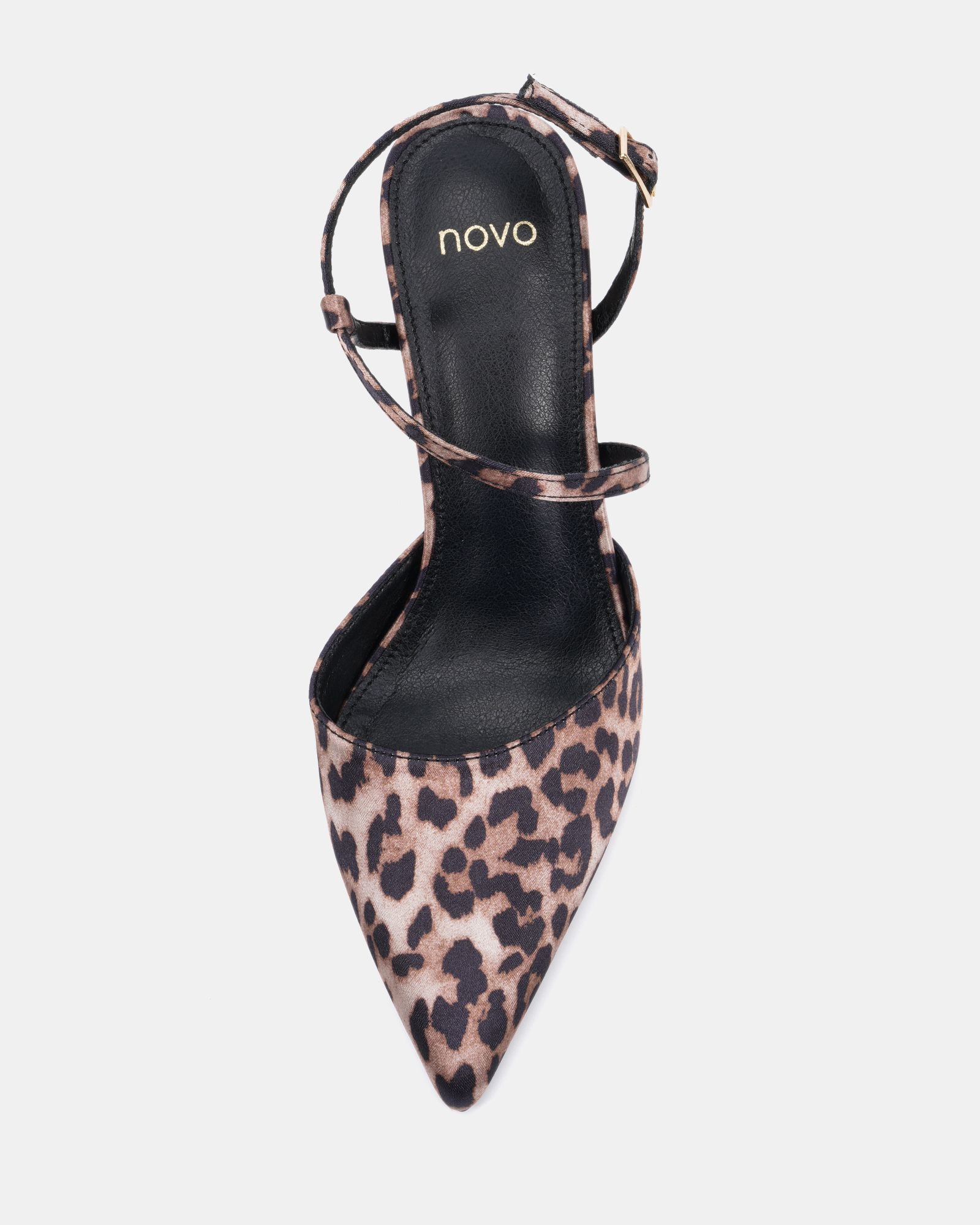 WIDE FIT INDIE Leopard Point Toe Strappy Court Shoe