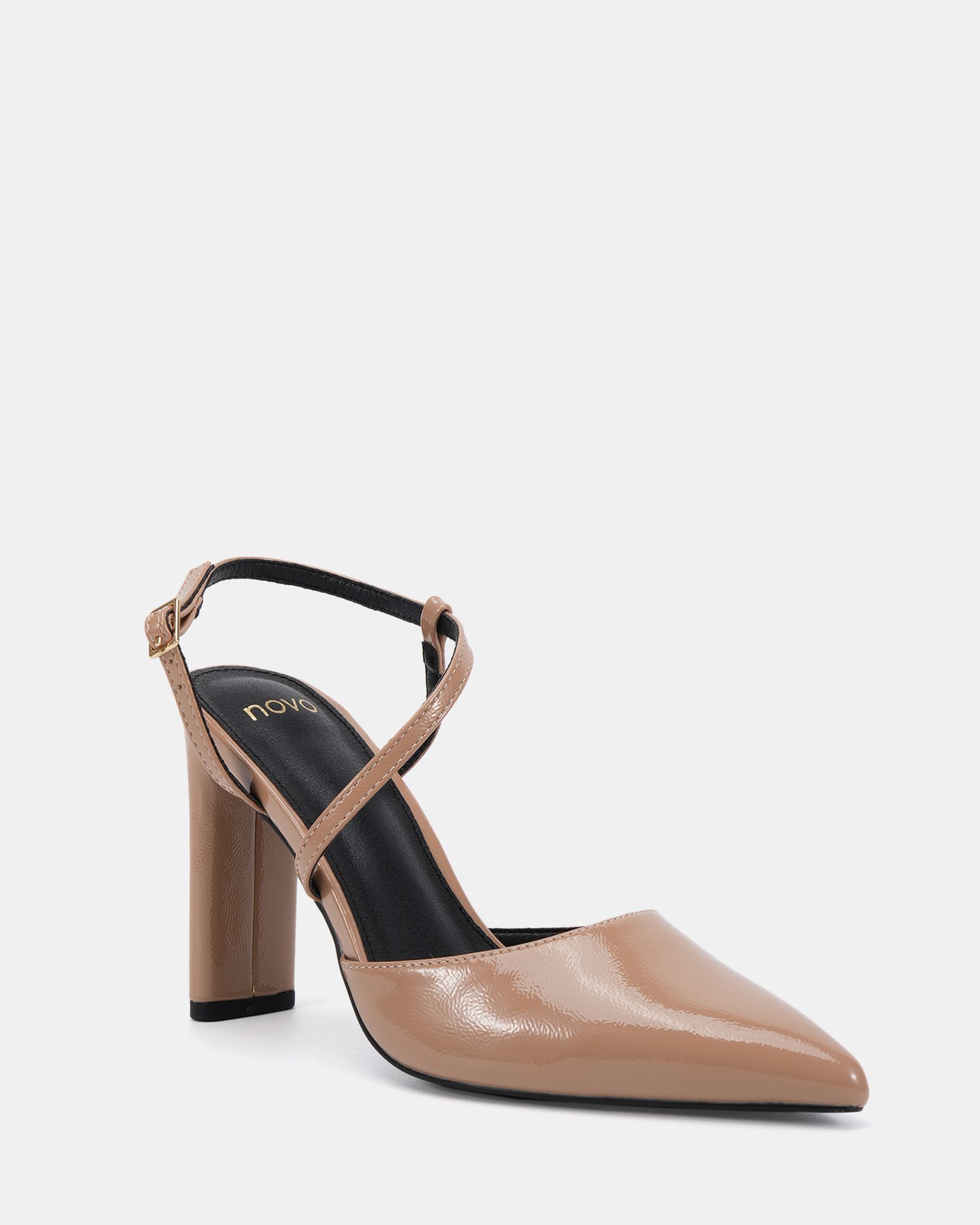WIDE FIT INDIE Nude Point Toe Strappy Court Shoe