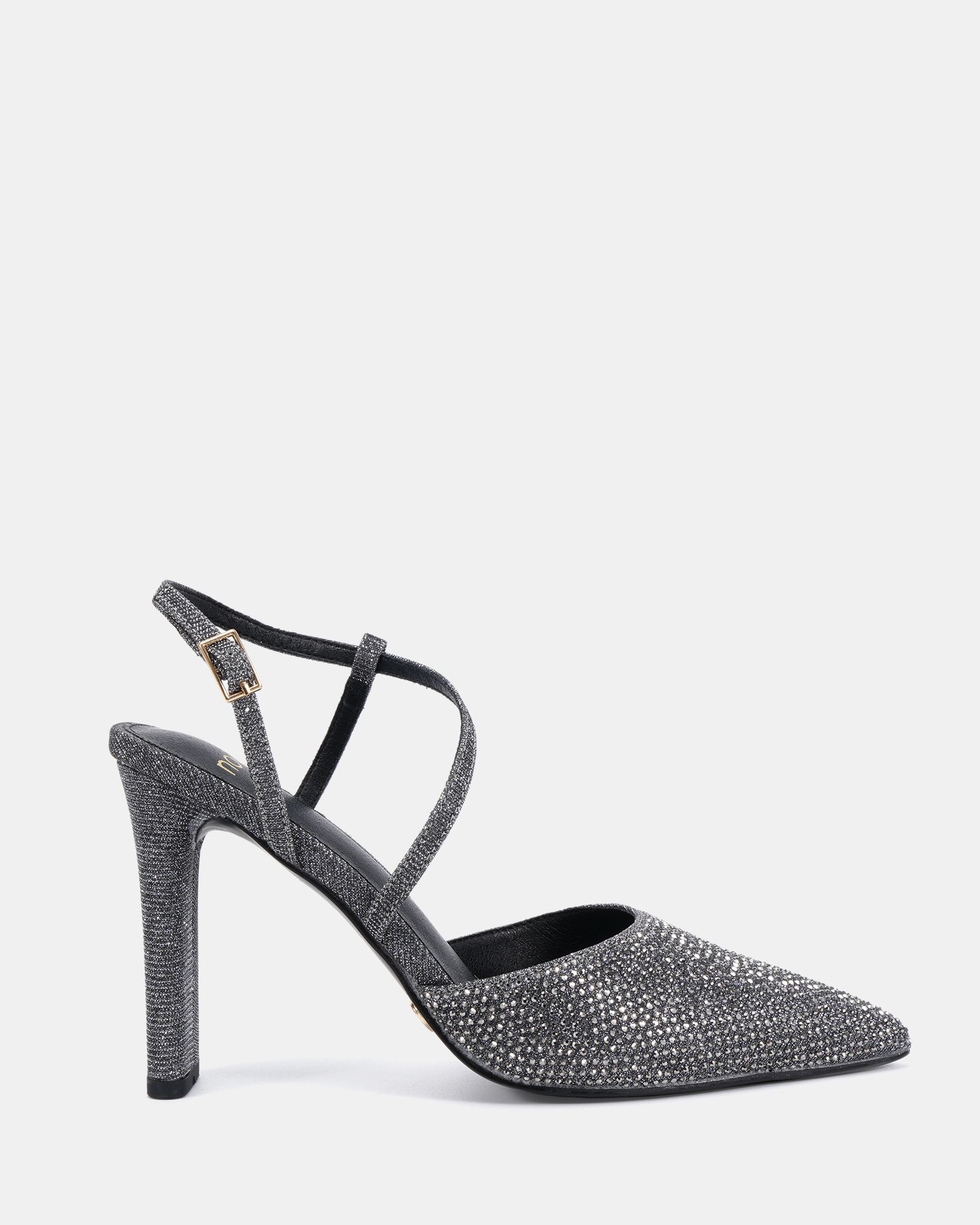 INDIE Pewter Point Toe Strappy Court Shoe