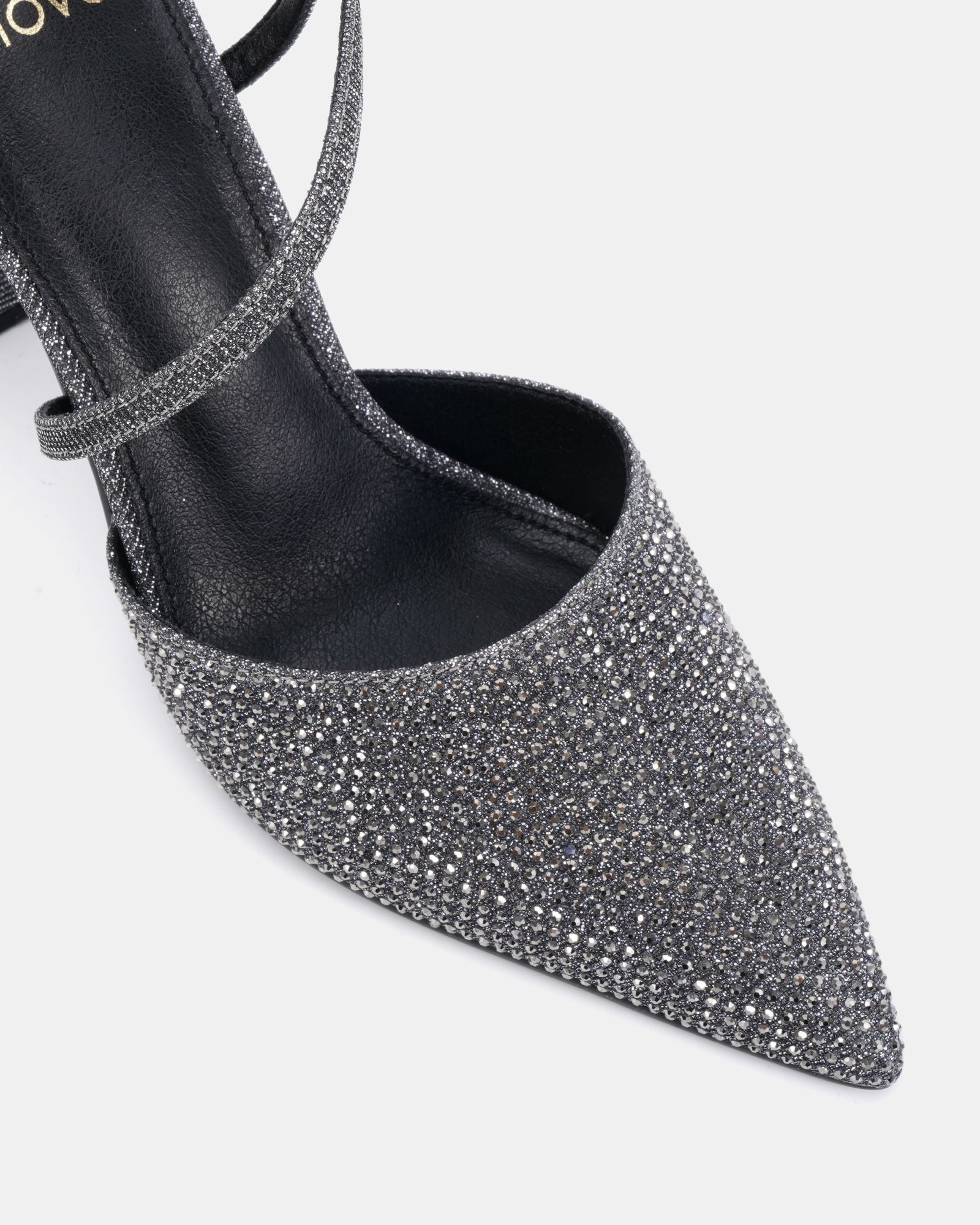 INDIE Pewter Point Toe Strappy Court Shoe