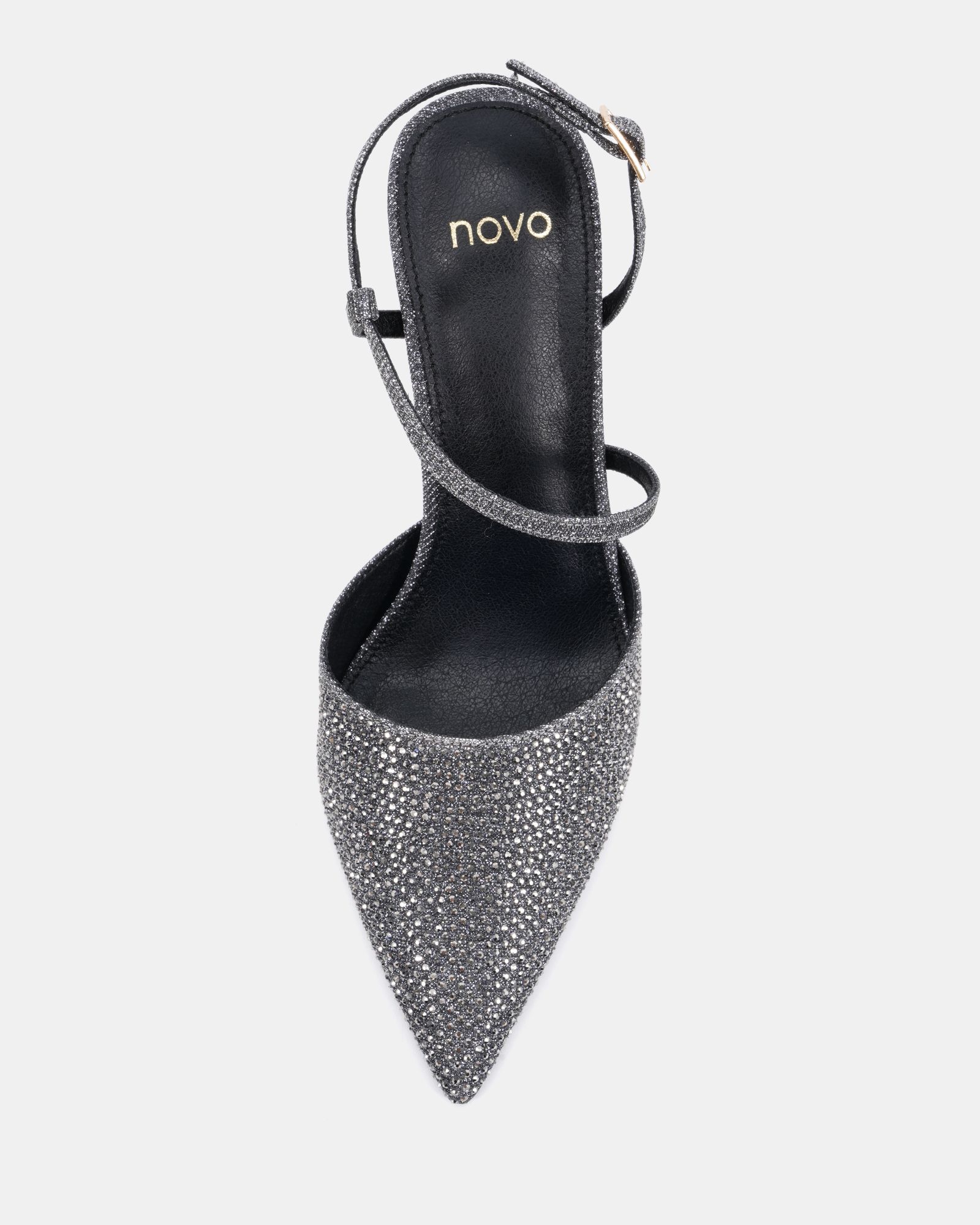 INDIE Pewter Point Toe Strappy Court Shoe