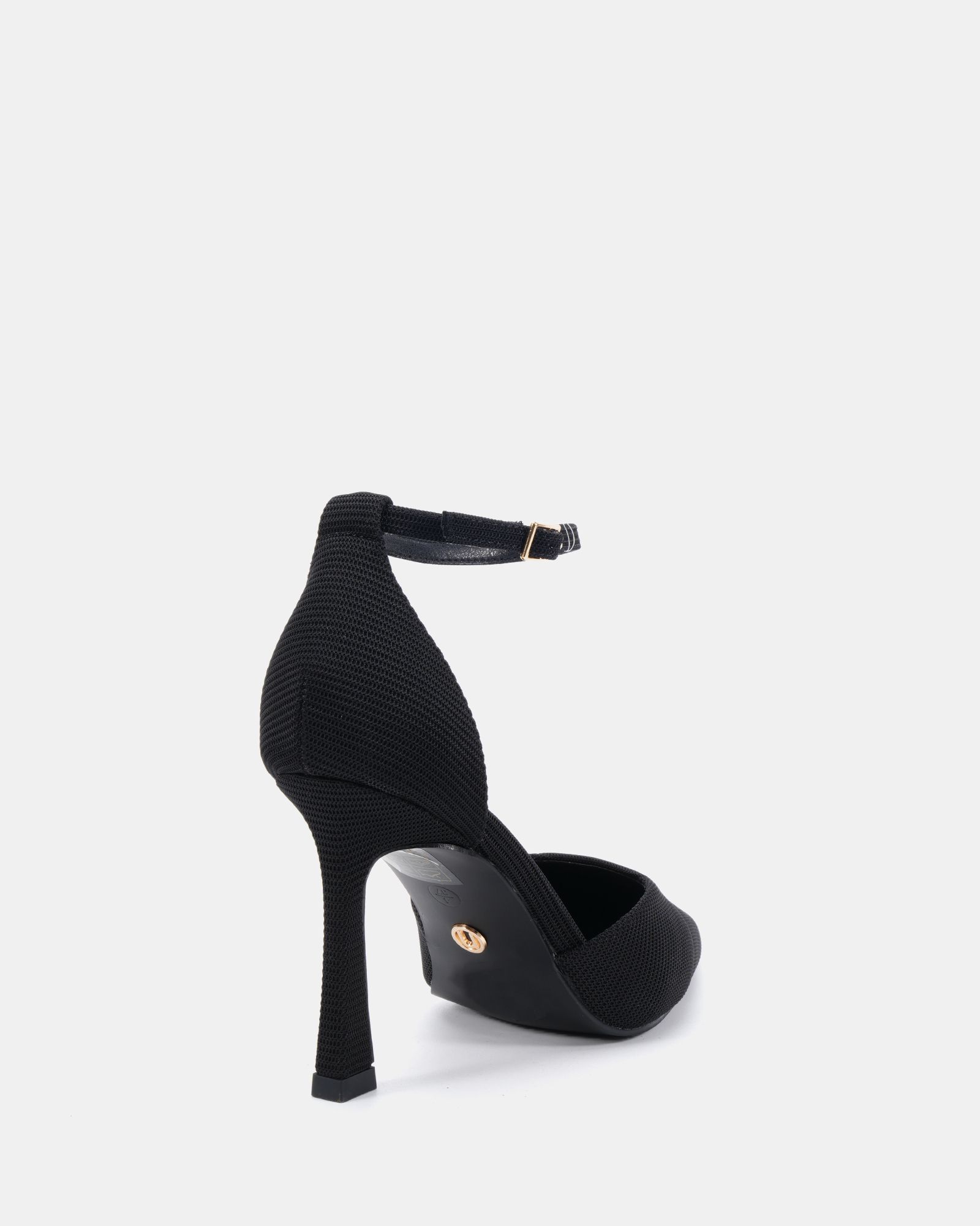 Wide Fit Infatuate Black High Point Ankle Strap Court