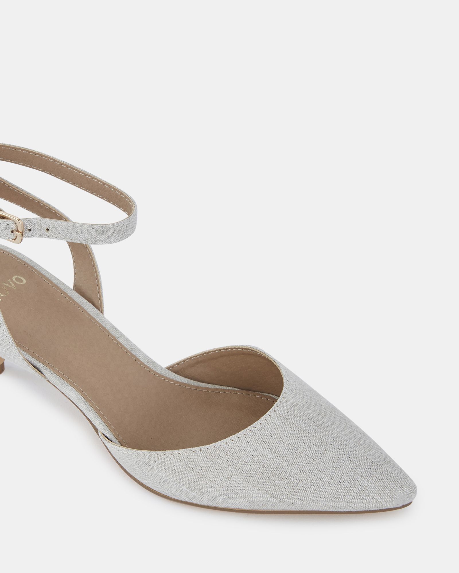 INGERID Natural Low Heel Ankle Strap Court Shoe