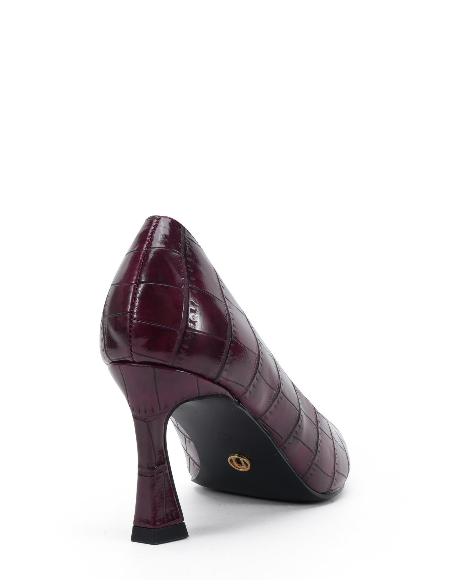 Iona Burgundy Mid Height Point Toe Court Shoe