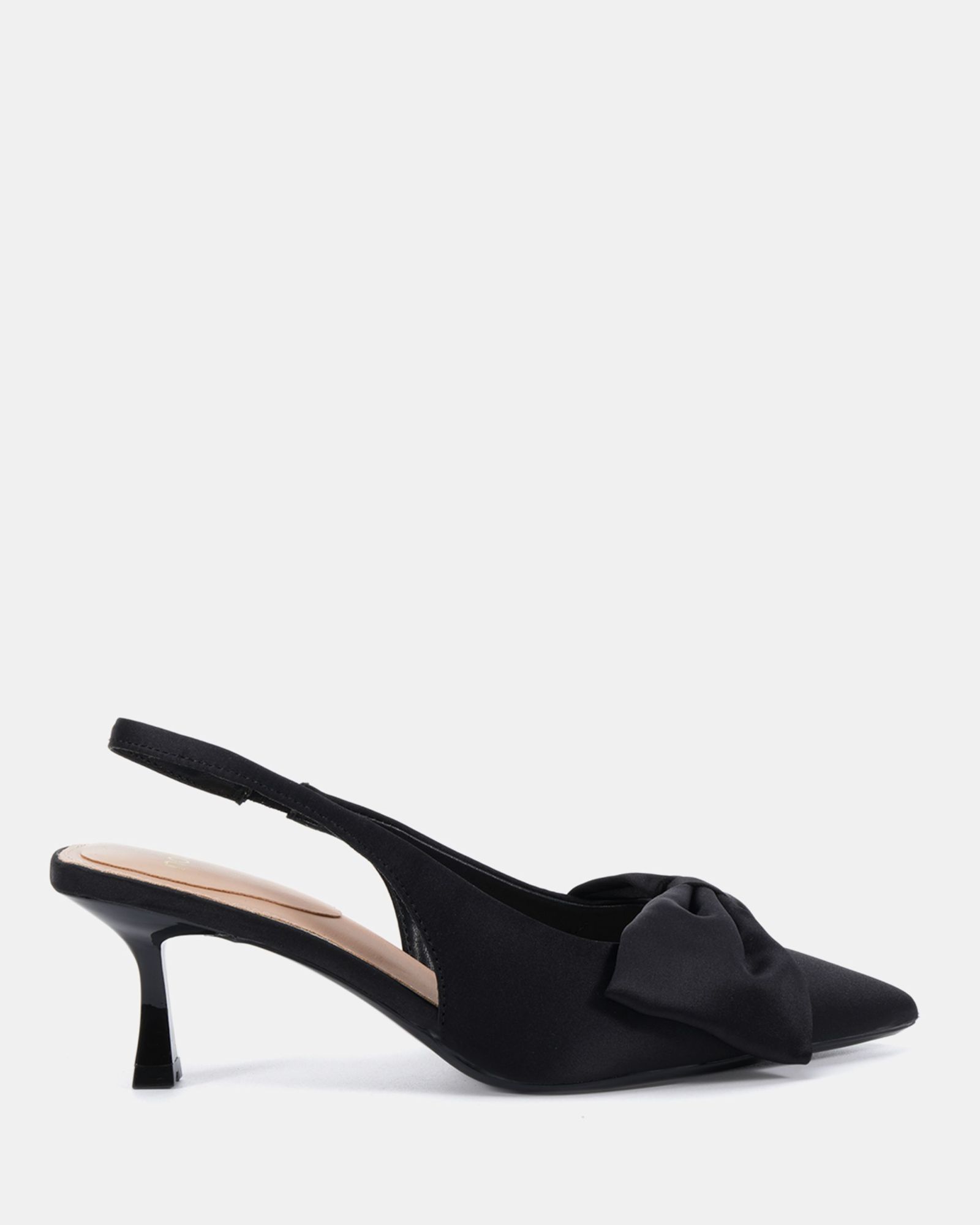 Isadora Bow Black Slingback Court Shoe