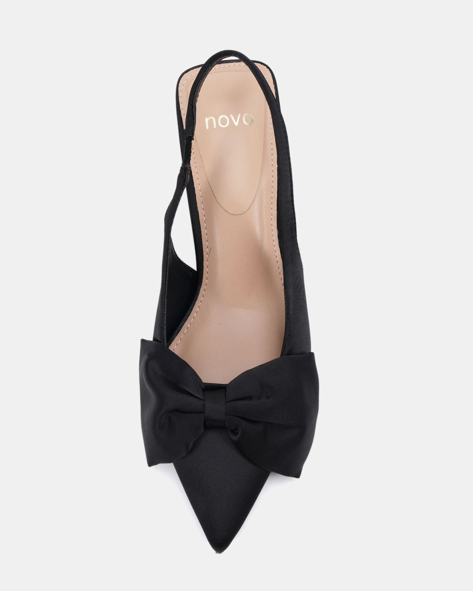 Isadora Bow Black Slingback Court Shoe