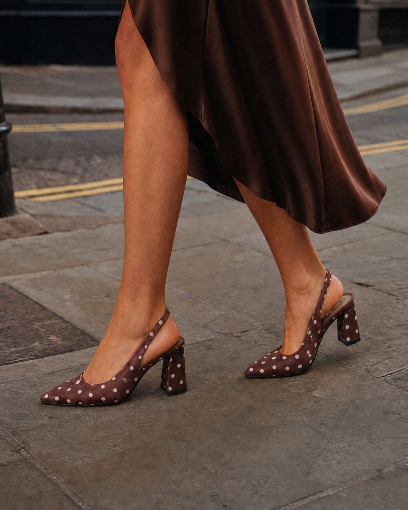 Wide Fit Isla Multi Block Heel Slingback Point Court