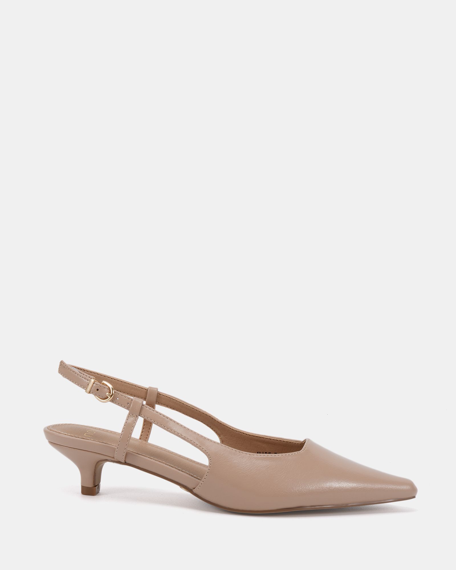 IZZY Nude Low Heel Slingback Point Court