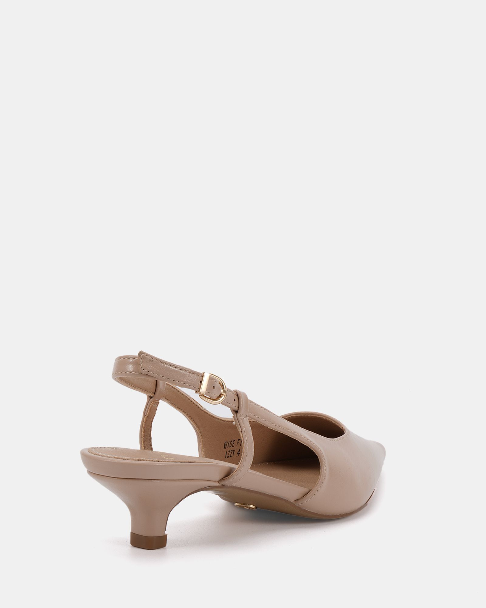 IZZY Nude Low Heel Slingback Point Court