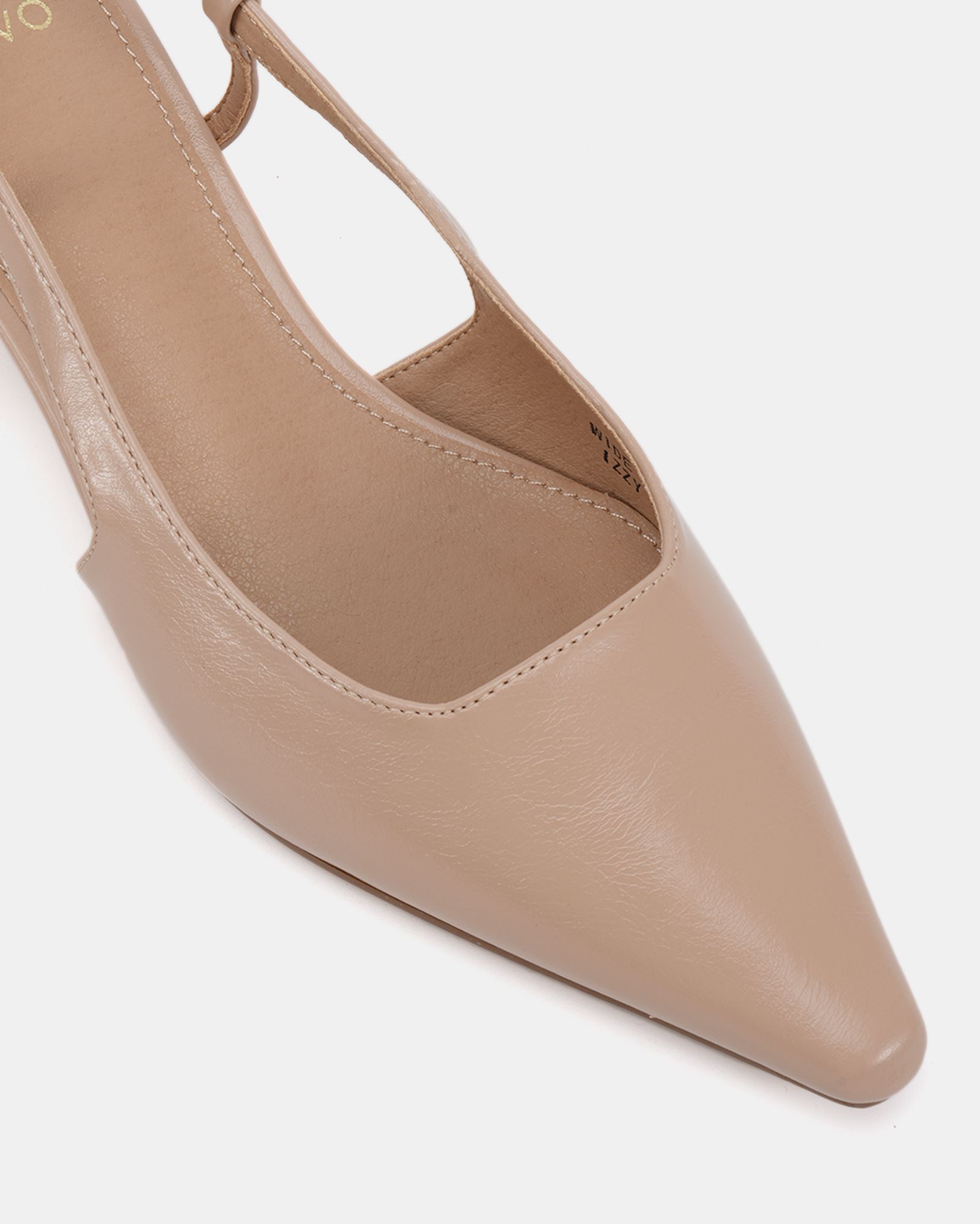 WIDE FIT IZZY Nude Low Heel Slingback Point Court