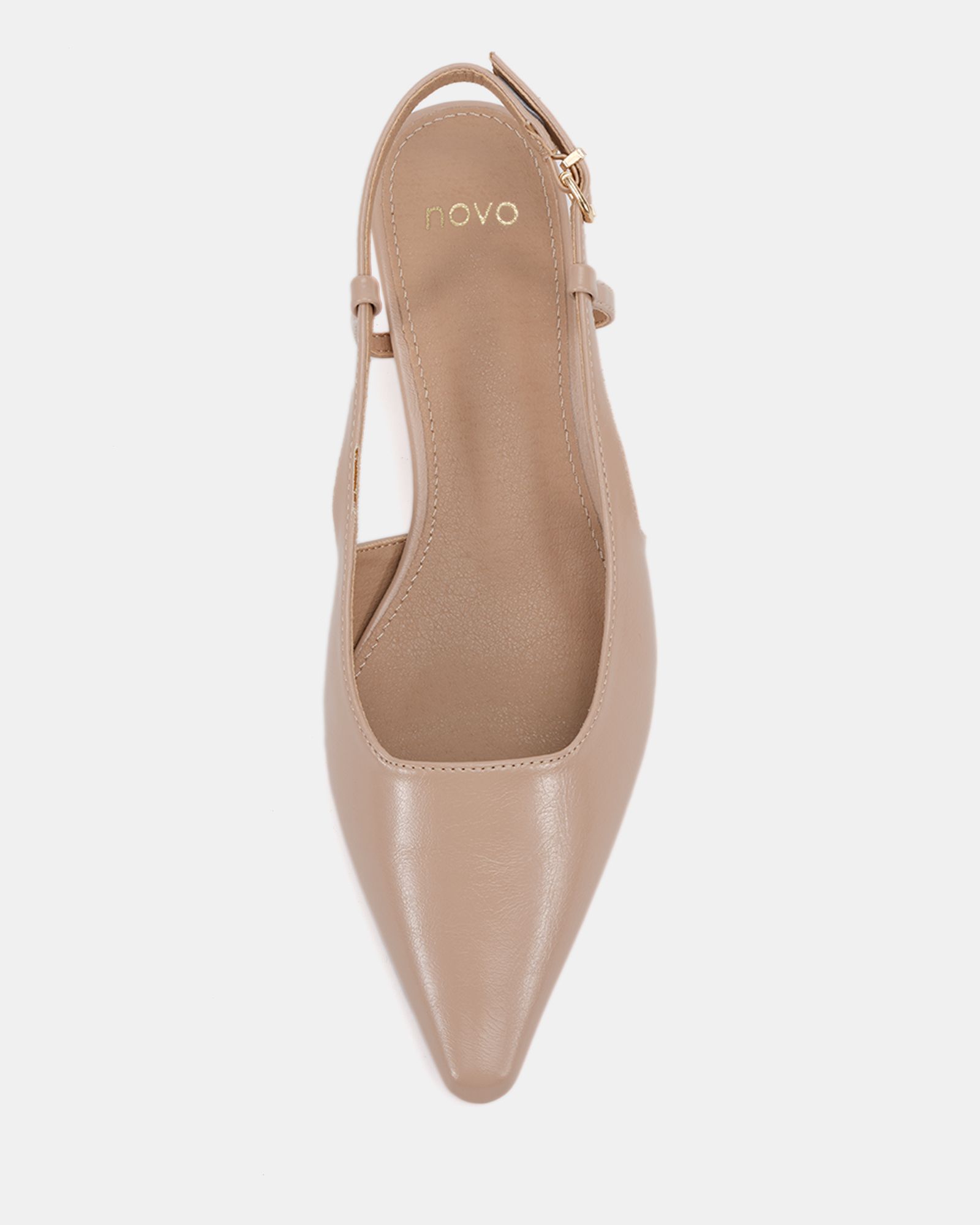 IZZY Nude Low Heel Slingback Point Court