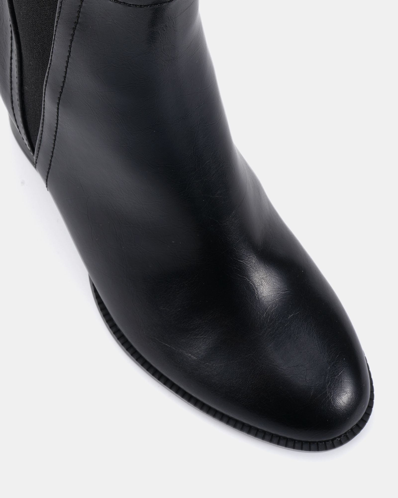 Wide Fit Jessie Black Block Heel V Chelsea Ankle Boot