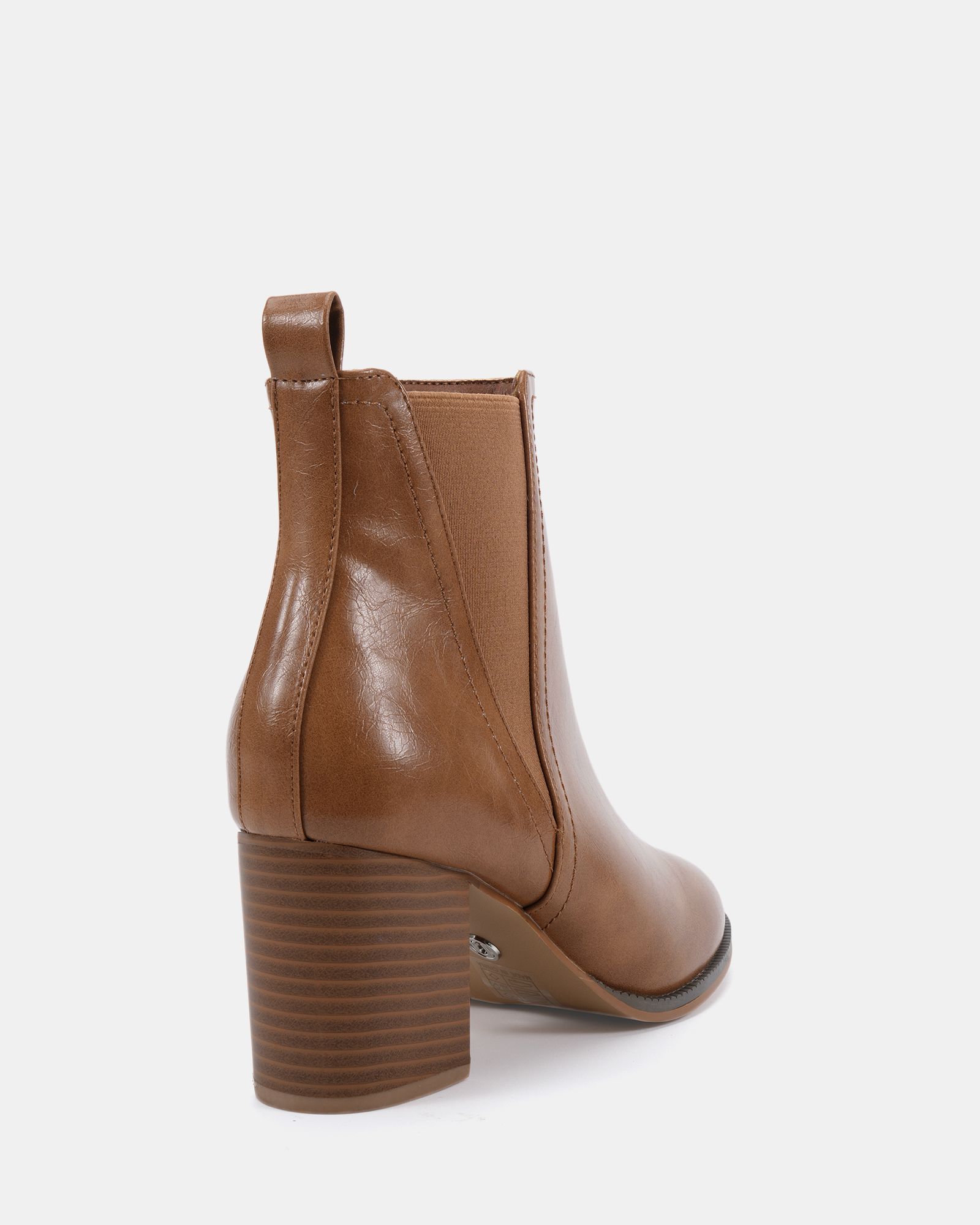 Wide Fit Jessie Tan Block Heel V Chelsea Ankle Boot