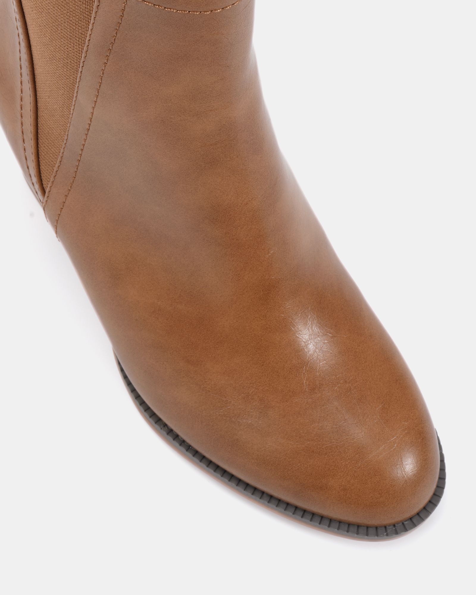 Wide Fit Jessie Tan Block Heel V Chelsea Ankle Boot