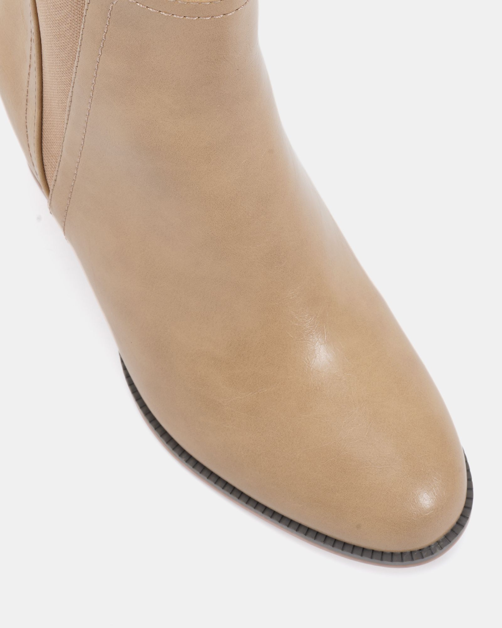 Jessie Taupe Block Heel V Chelsea Ankle Boot