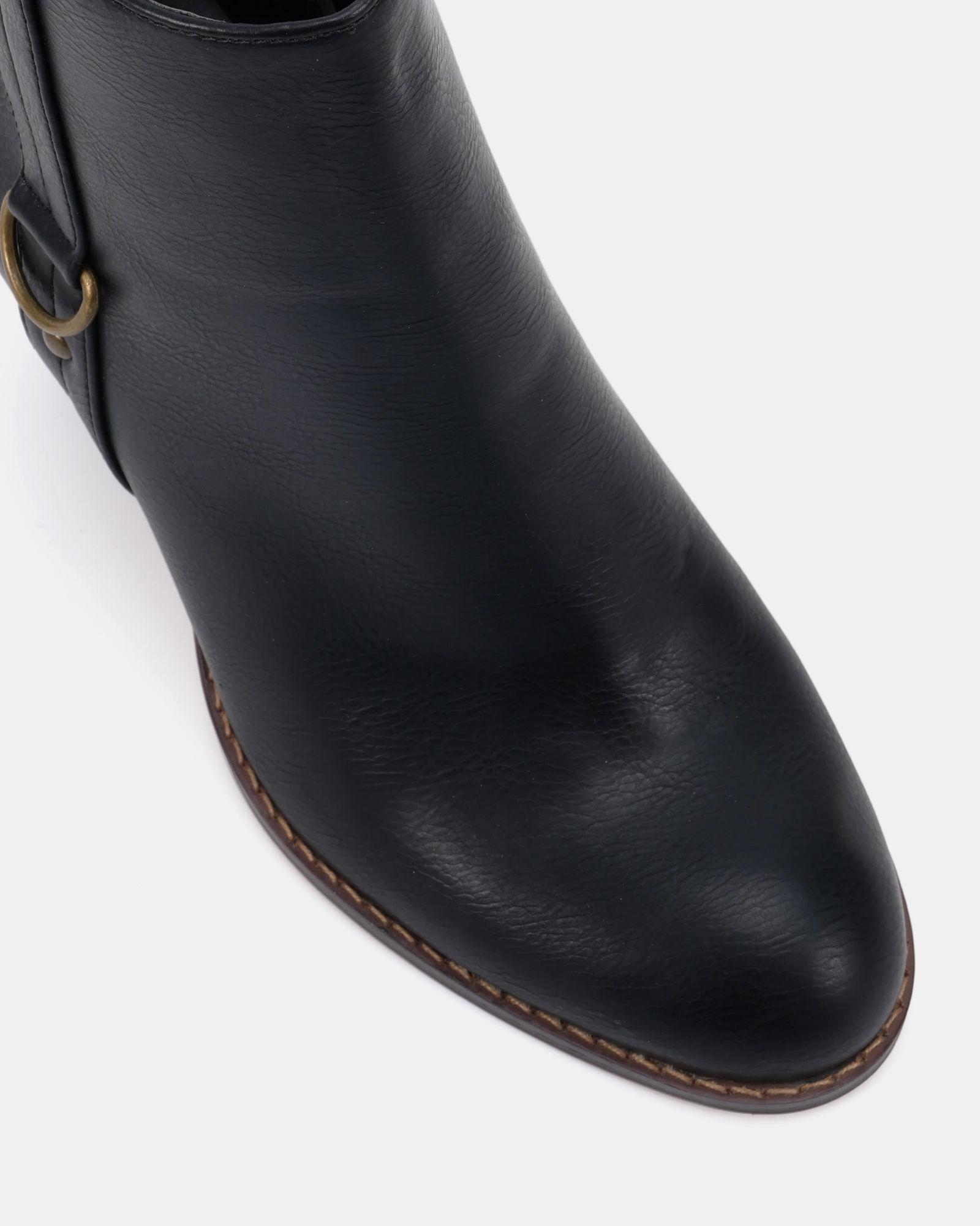 Wide Fit Juliette Black Hardware Heeled Ankle Boot