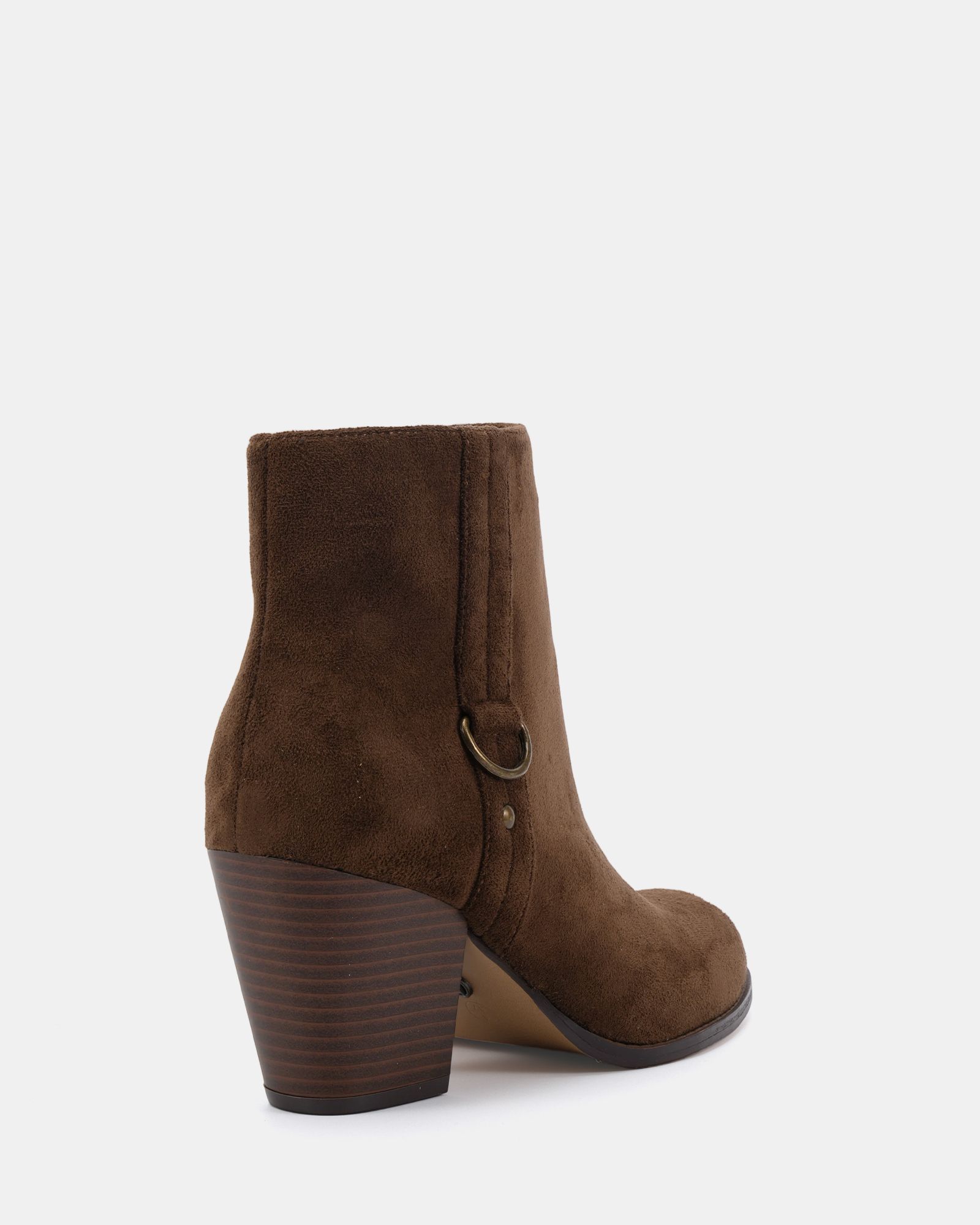 Juliette Brown Hardware Heeled Ankle Boot