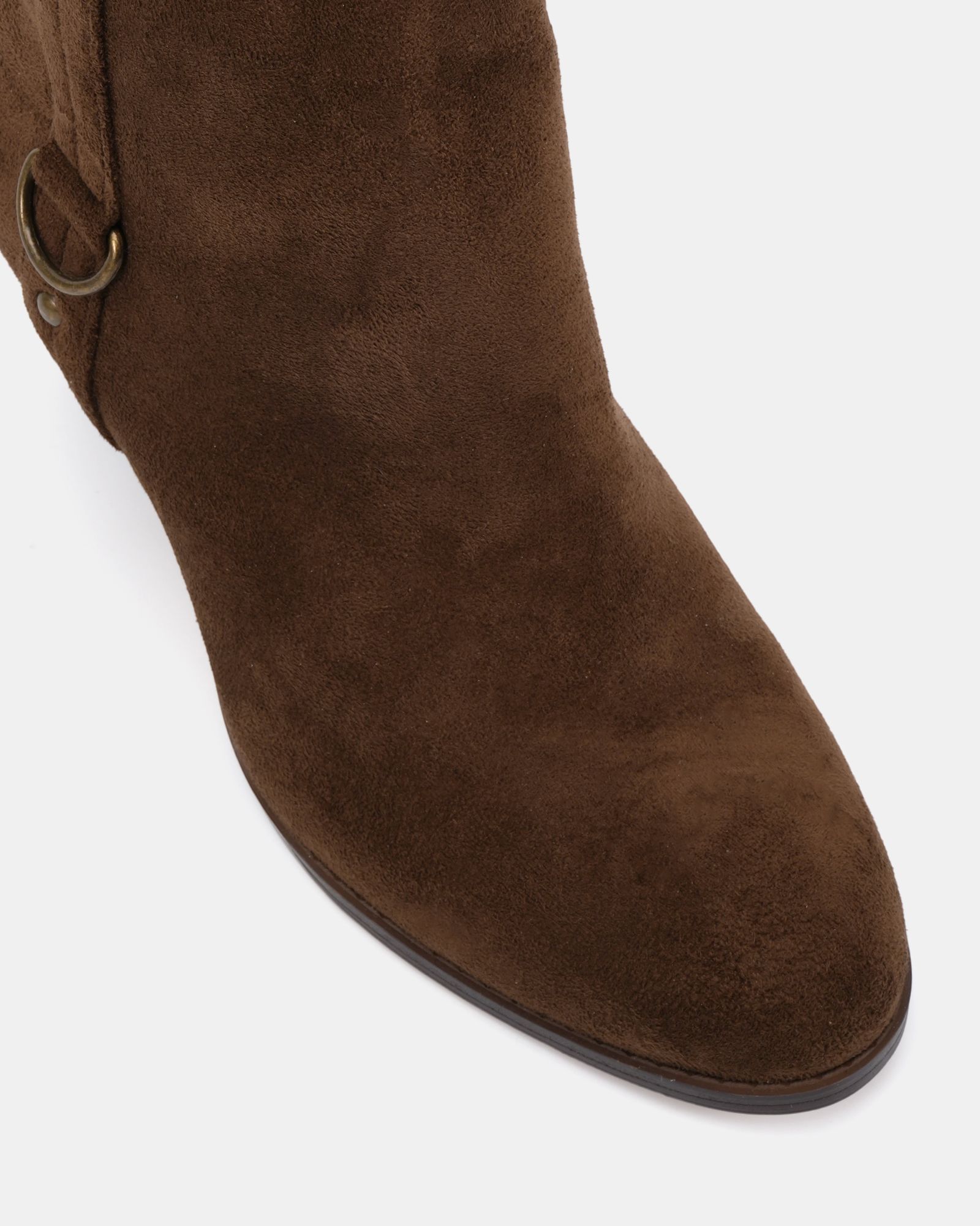 Juliette Brown Hardware Heeled Ankle Boot