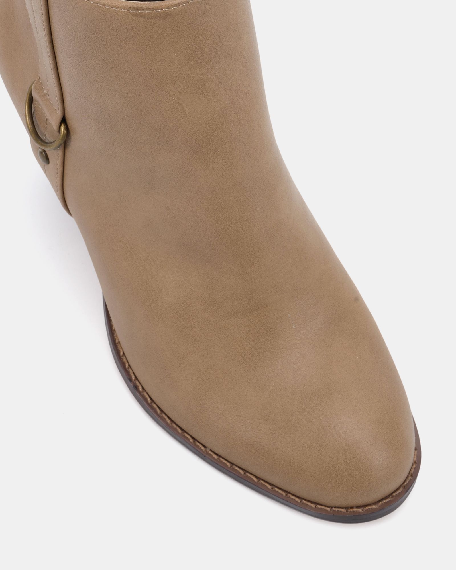 Juliette Taupe Hardware Heeled Ankle Boot