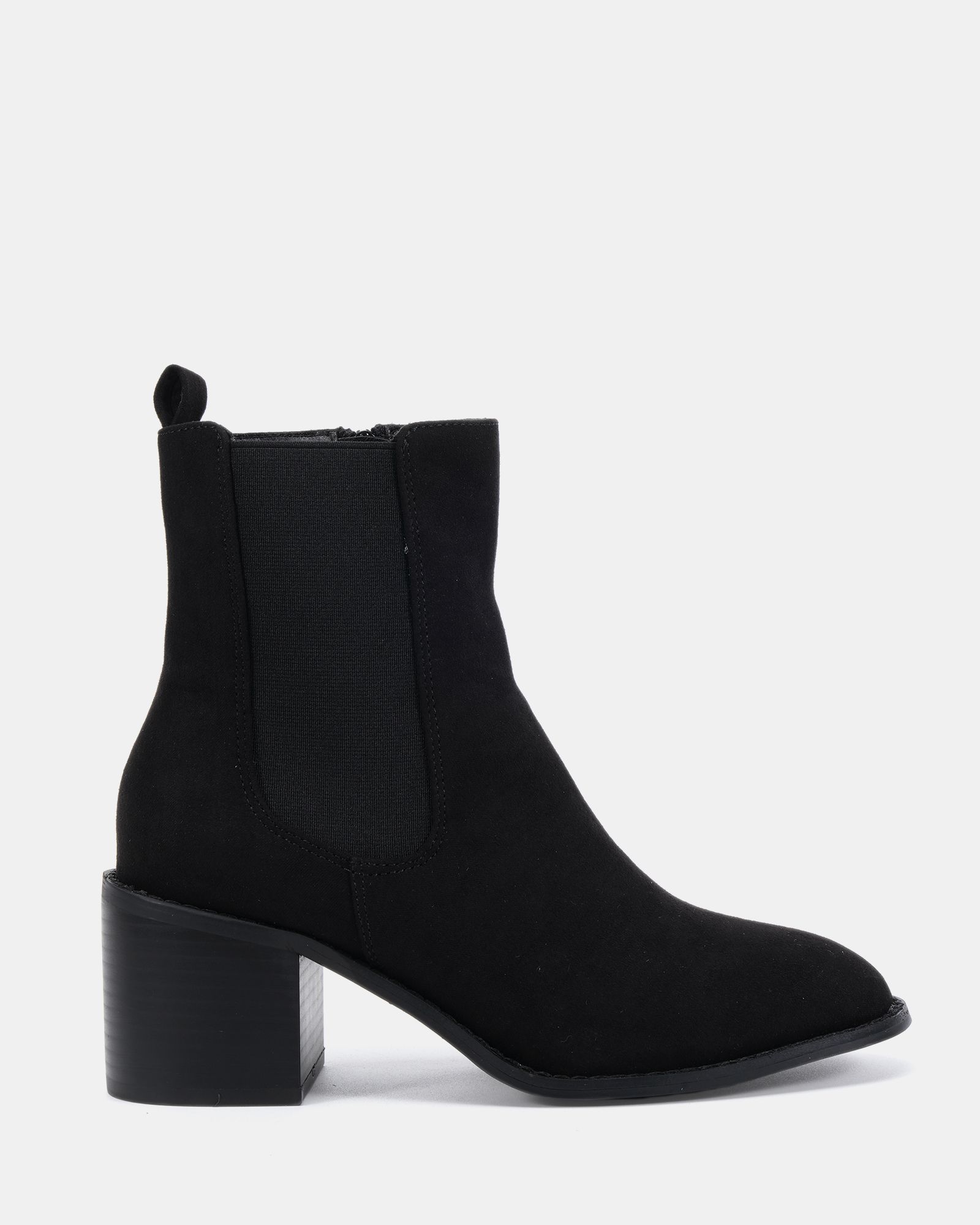 Wide Fit Juno Black Block Heel Chelsea Ankle Boot