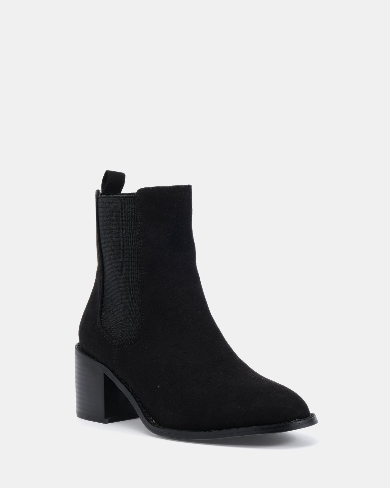 Wide Fit Juno Black Block Heel Chelsea Ankle Boot