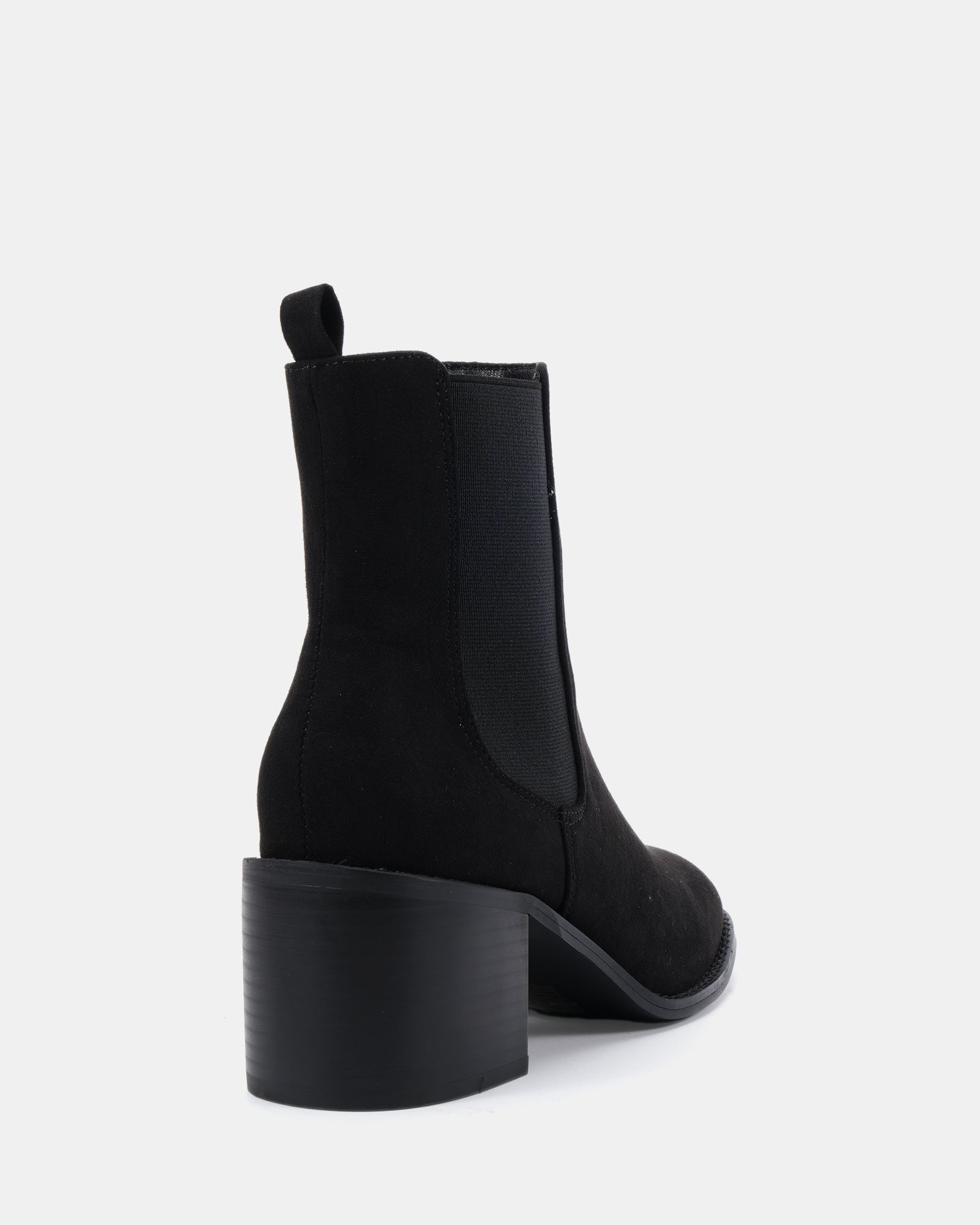 Juno Black Block Heel Chelsea Ankle Boot