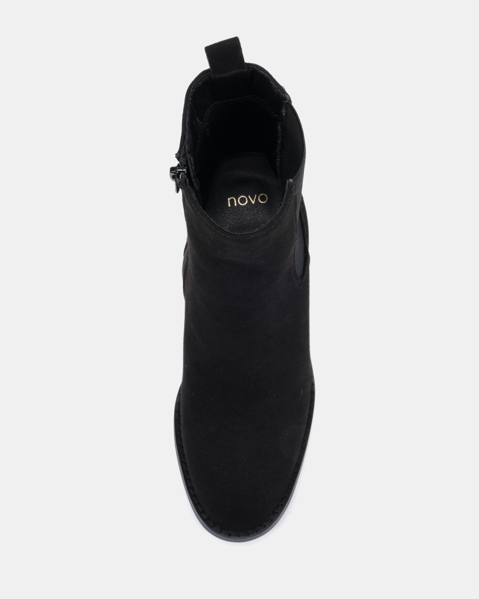 Juno Black Block Heel Chelsea Ankle Boot