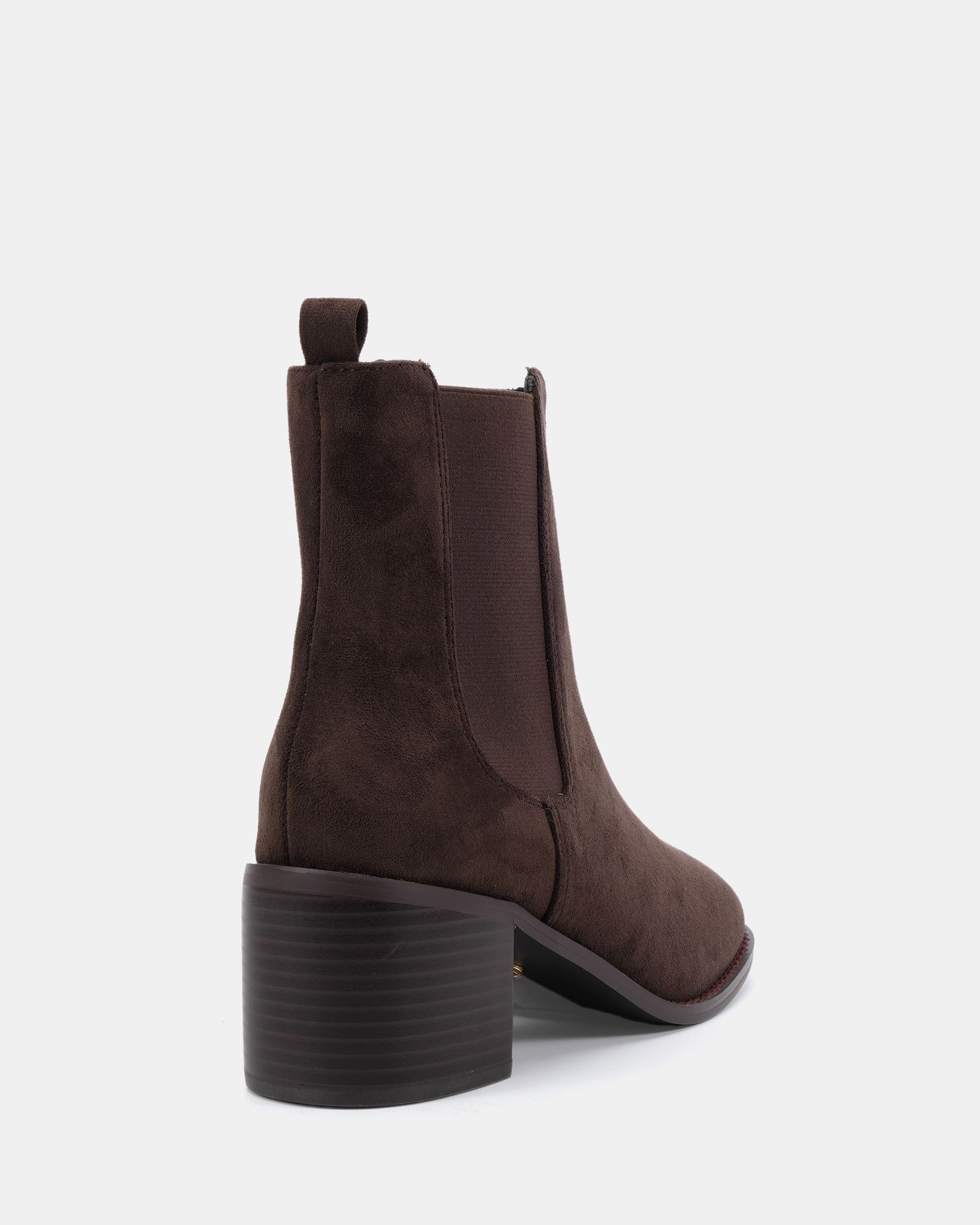 Wide Fit Juno Brown Block Heel Chelsea Ankle Boot