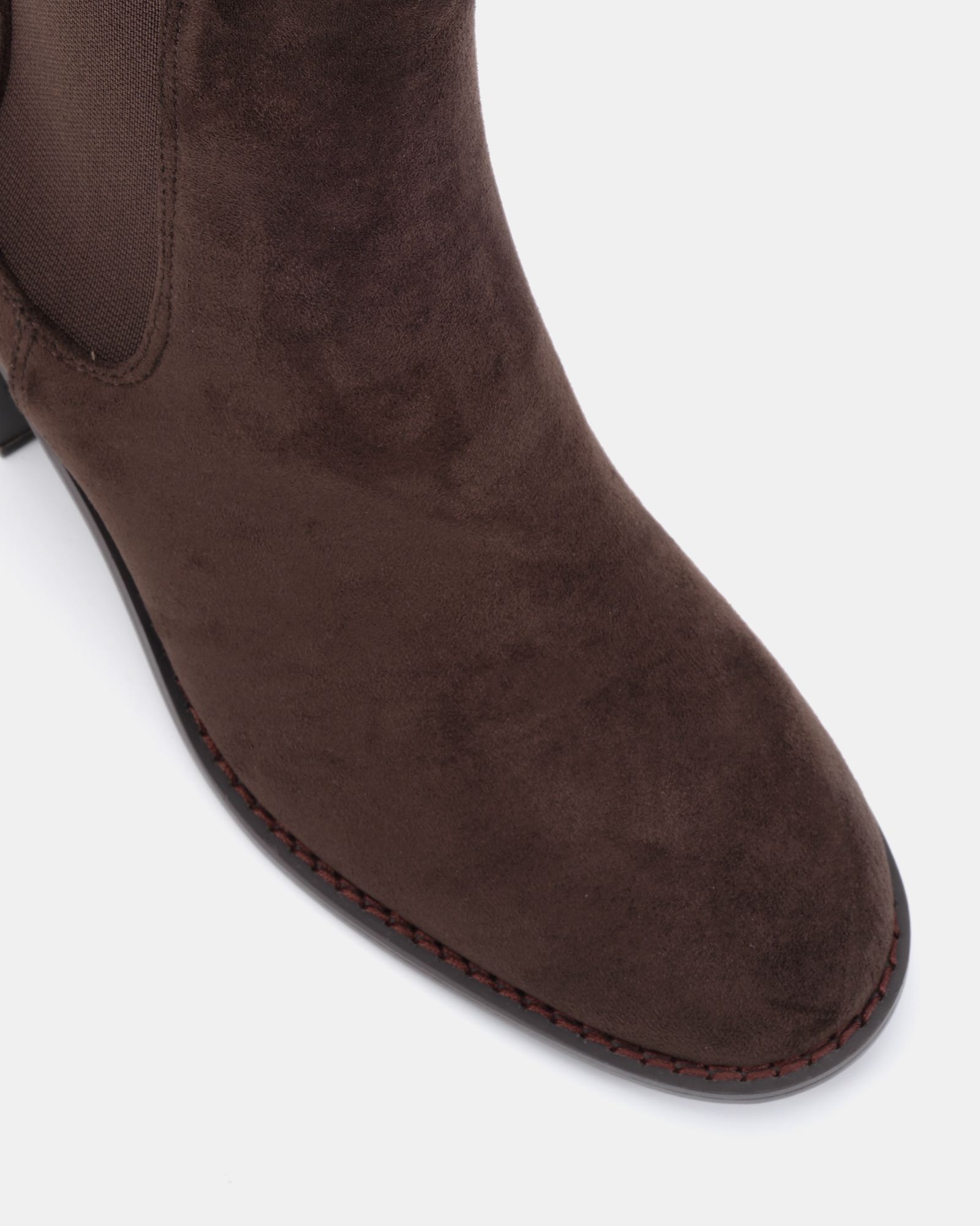 Wide Fit Juno Brown Block Heel Chelsea Ankle Boot