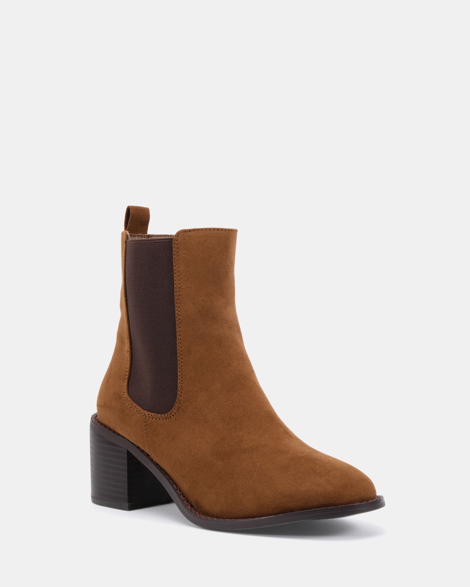 Juno Tan Block Heel Chelsea Ankle Boot
