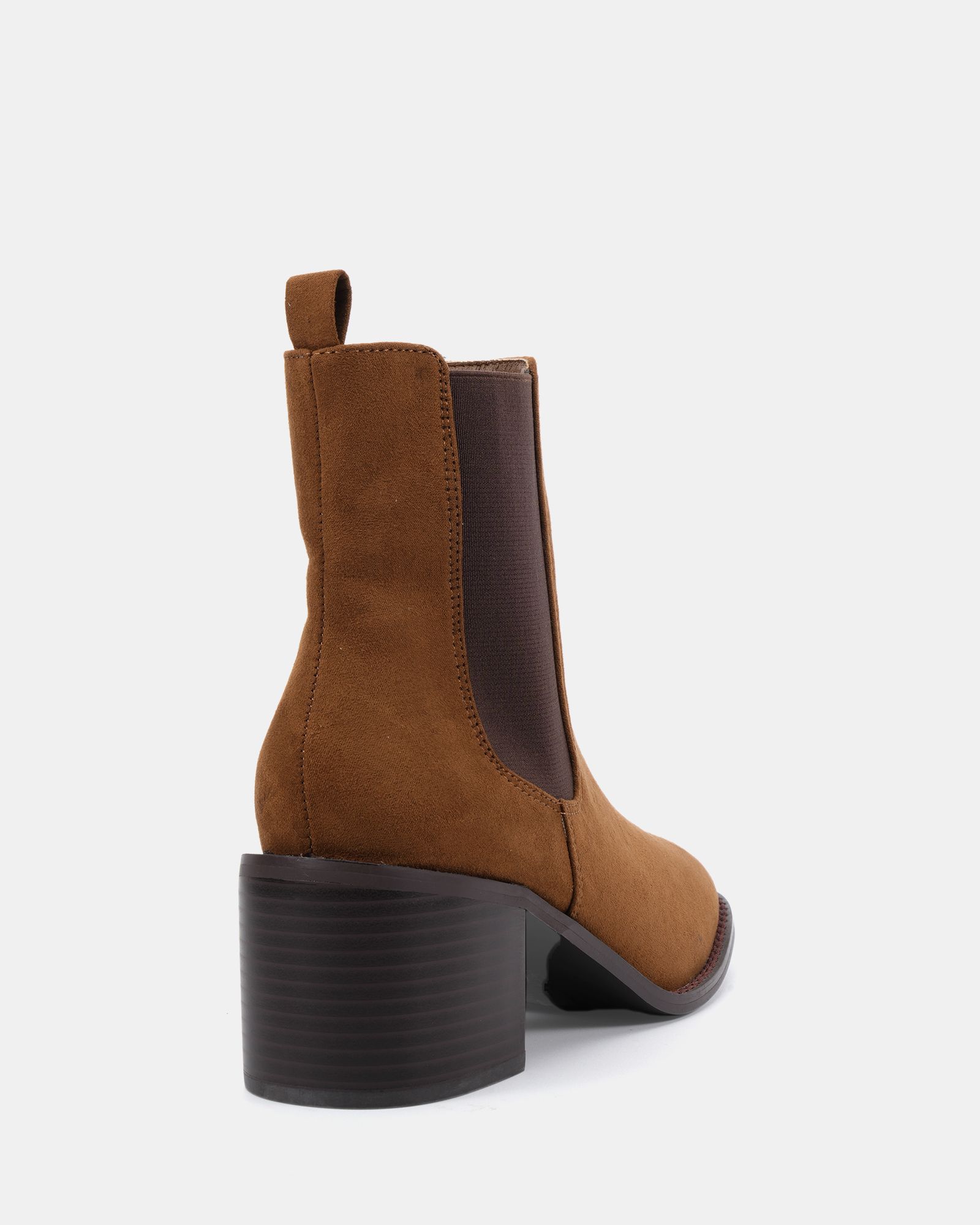 Juno Tan Block Heel Chelsea Ankle Boot