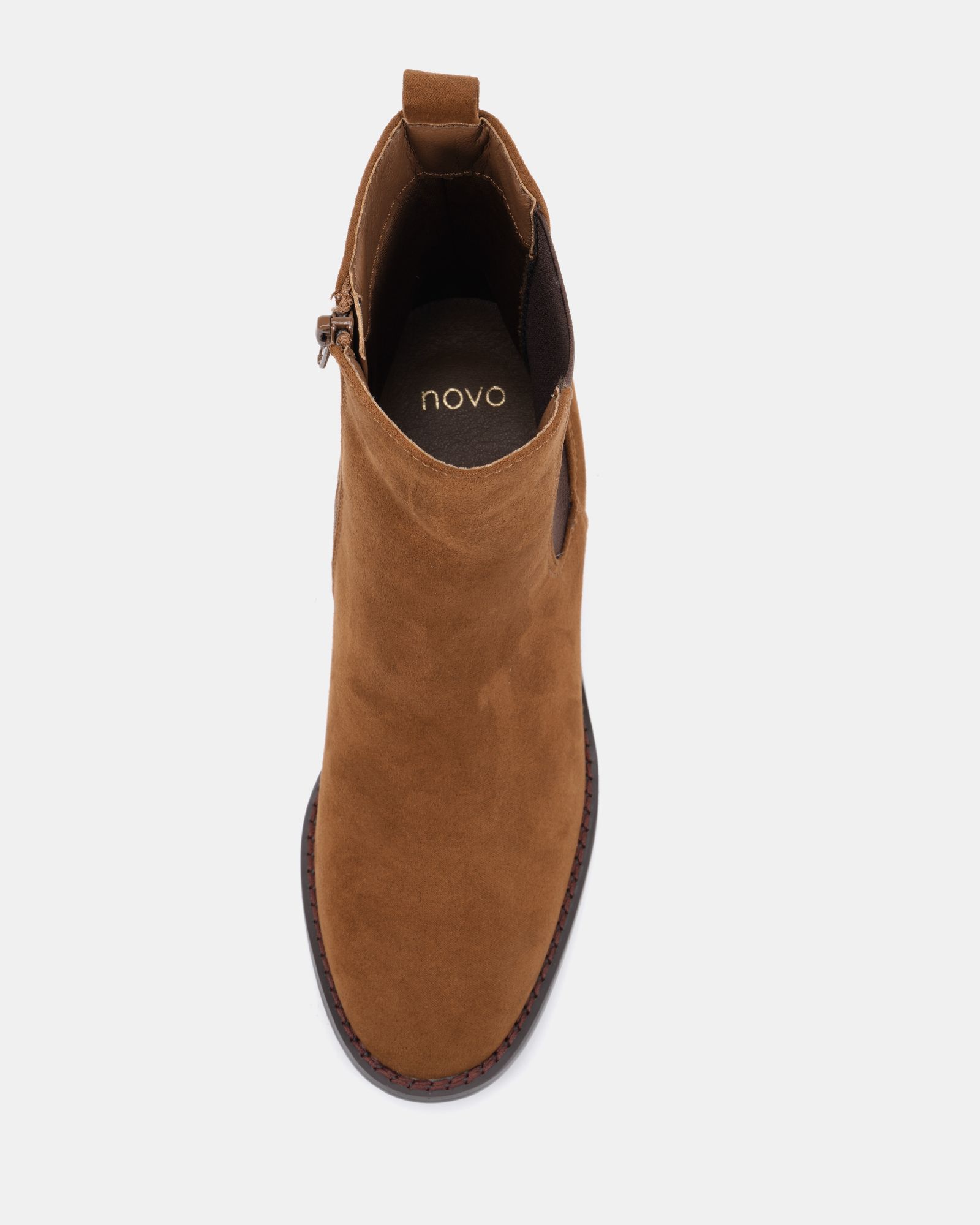 Juno Tan Block Heel Chelsea Ankle Boot