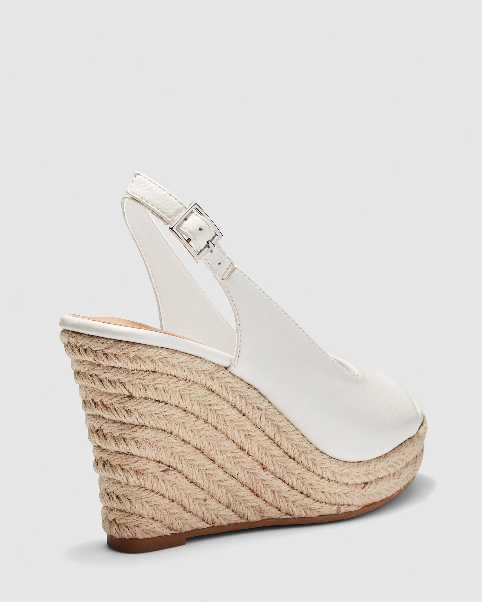 Wide Fit Ocean White Slingback Espadrille Wedge