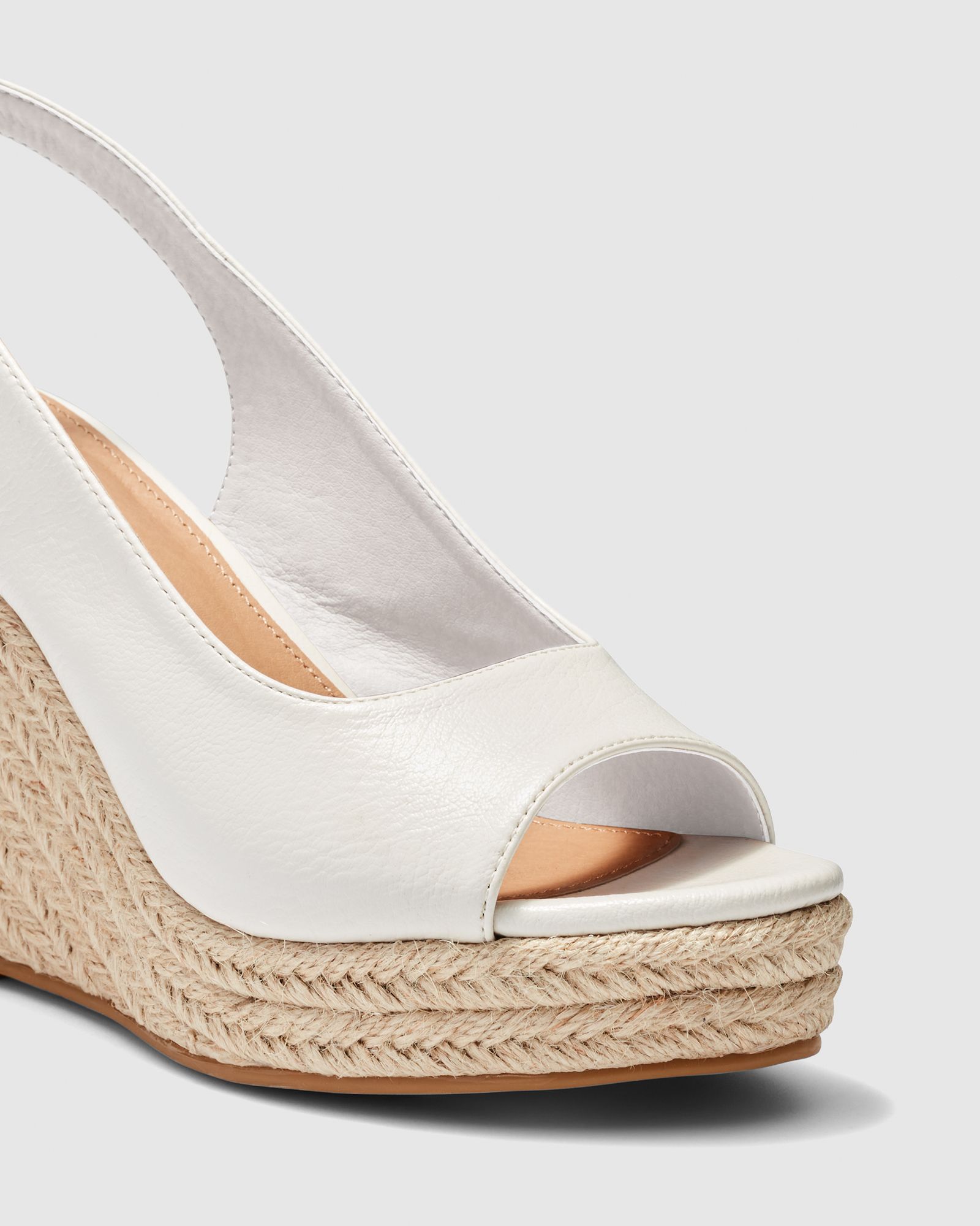 Ocean White Slingback Espadrille Wedge