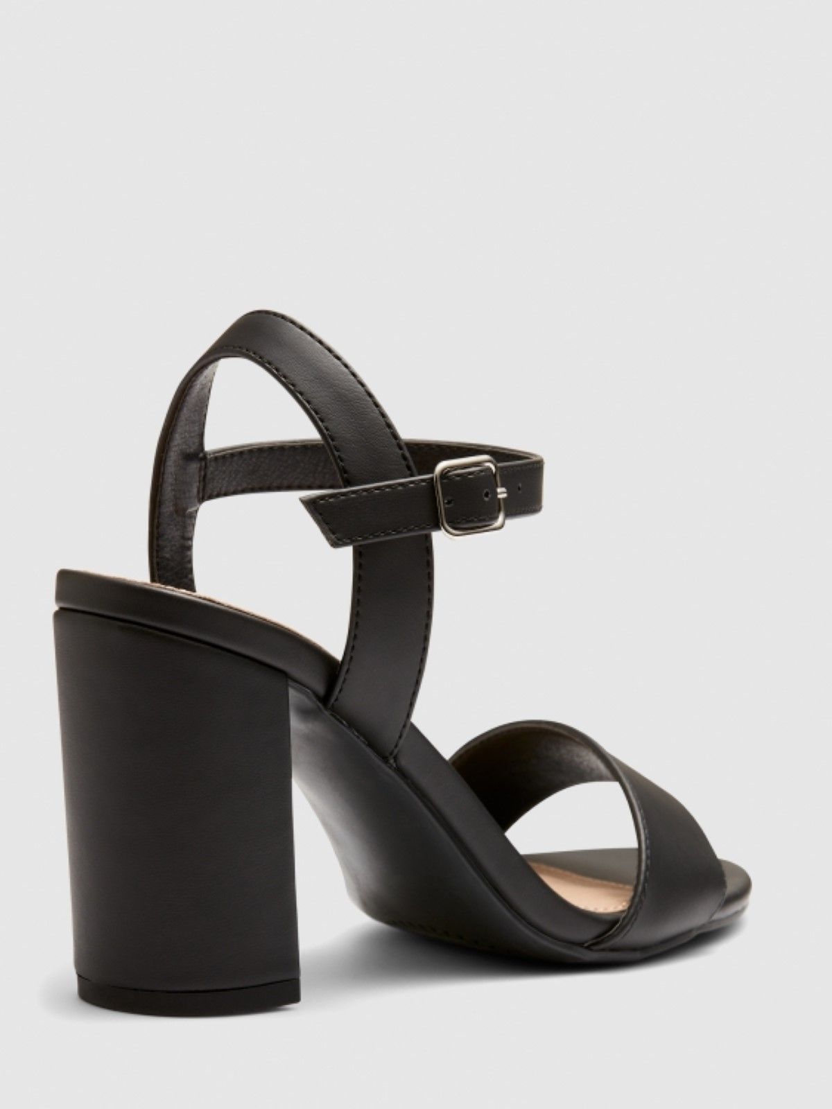 Wide Fit Mills Black Block Heel Sandal