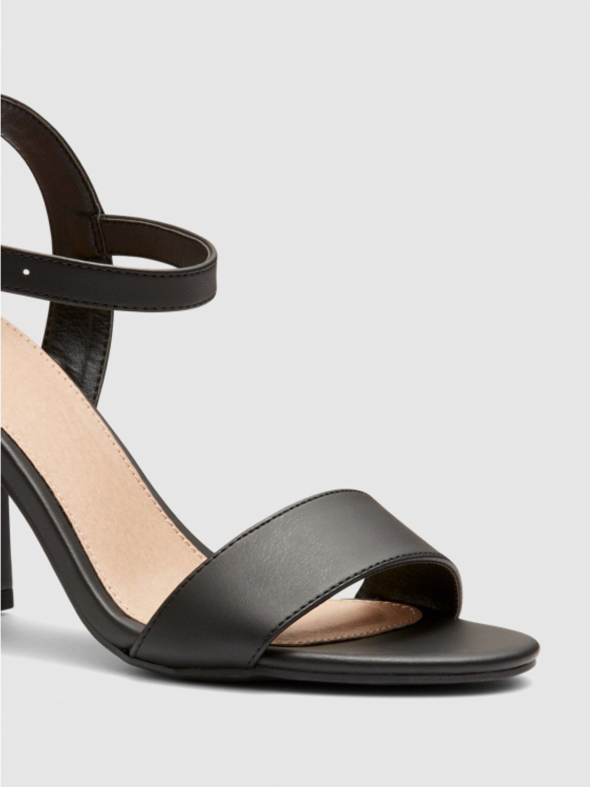 Wide Fit Mills Black Block Heel Sandal