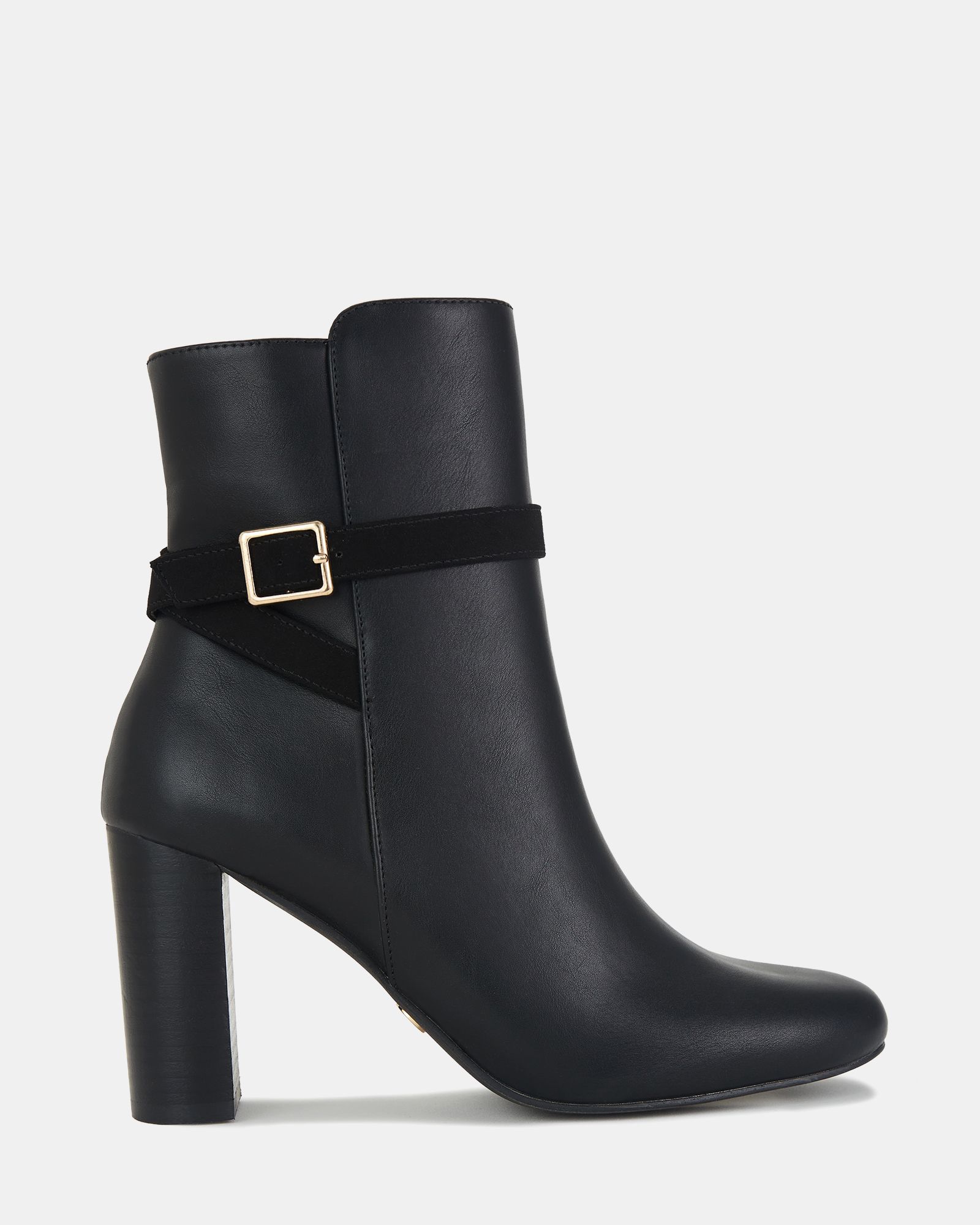 Kacha Block Heel Buckle Detail Ankle Boots