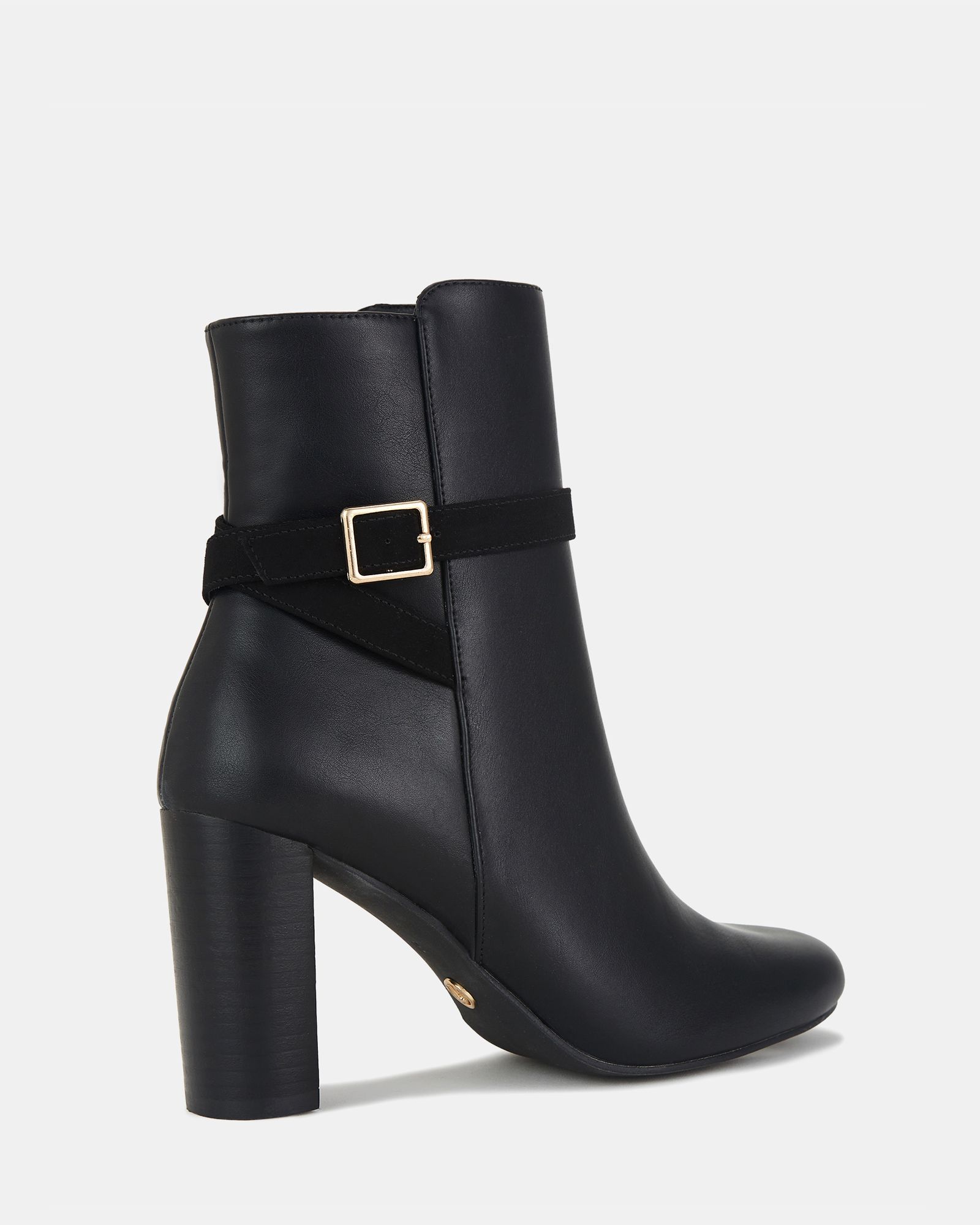 Kacha Block Heel Buckle Detail Ankle Boots
