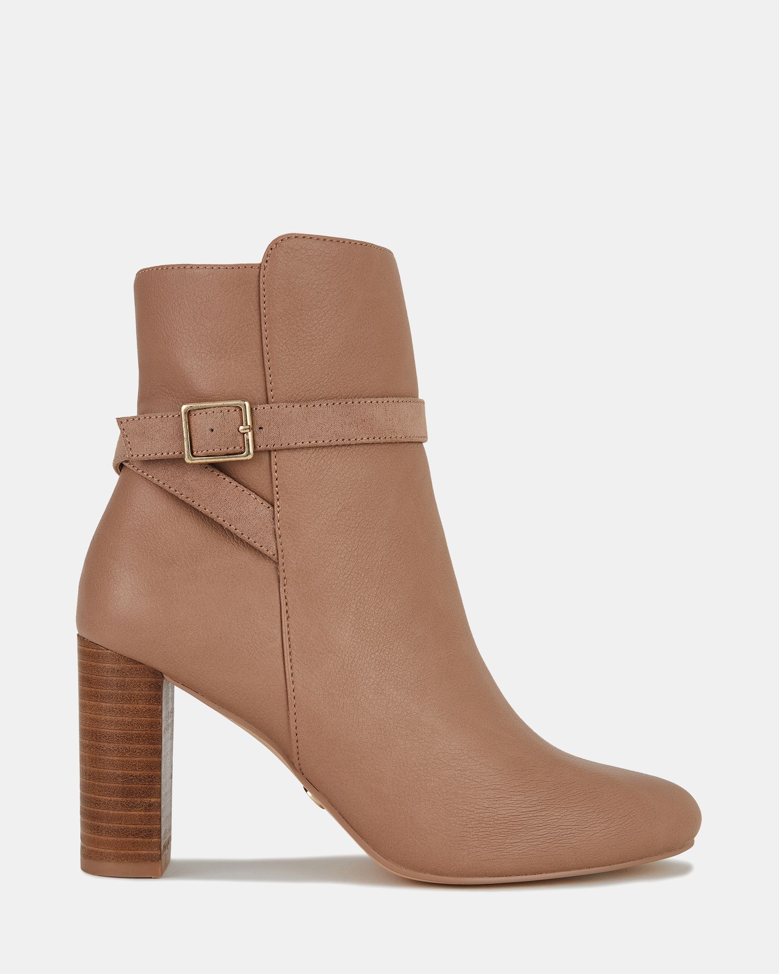 Kacha Block Heel Buckle Detail Ankle Boots