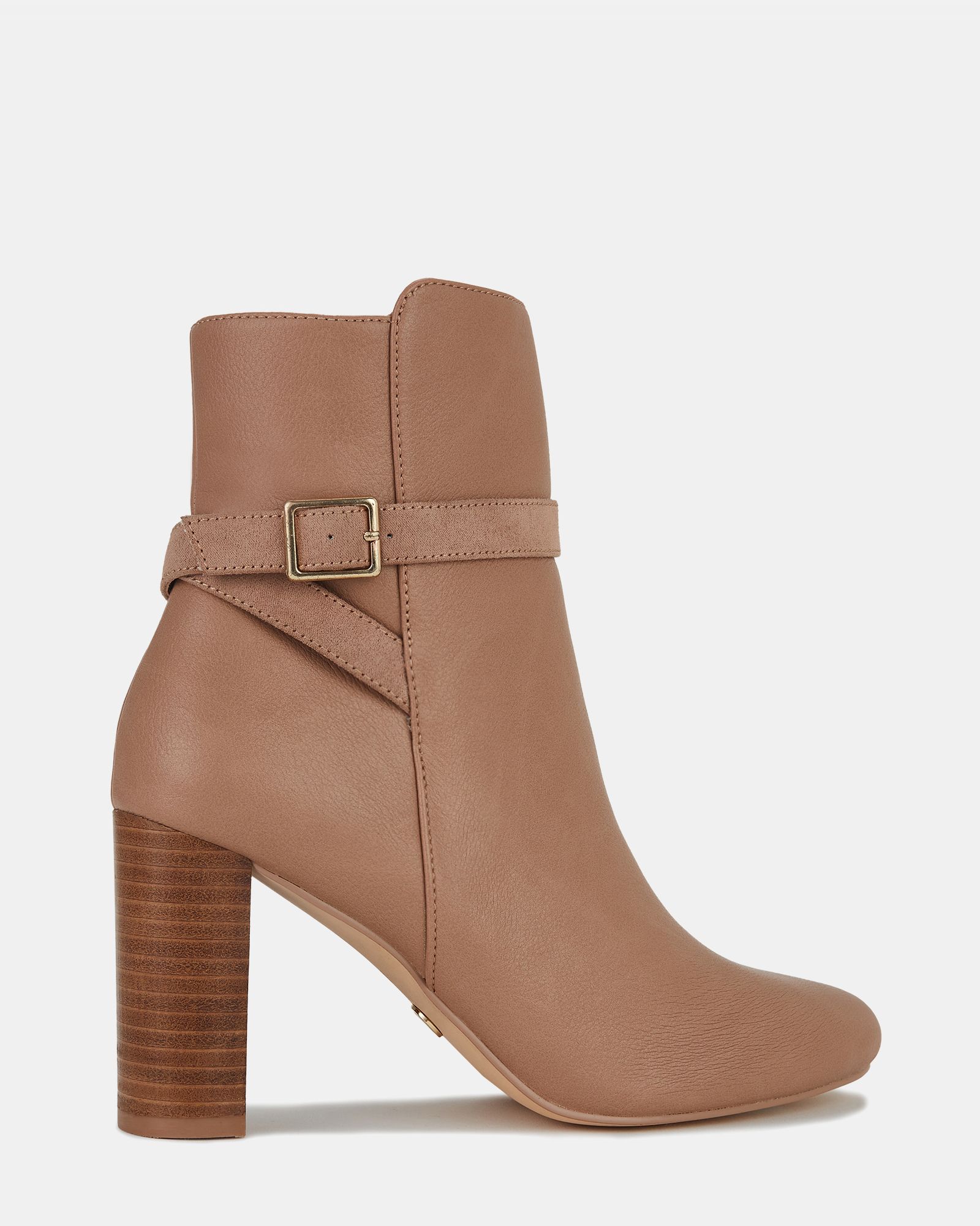 Kacha Block Heel Buckle Detail Ankle Boots