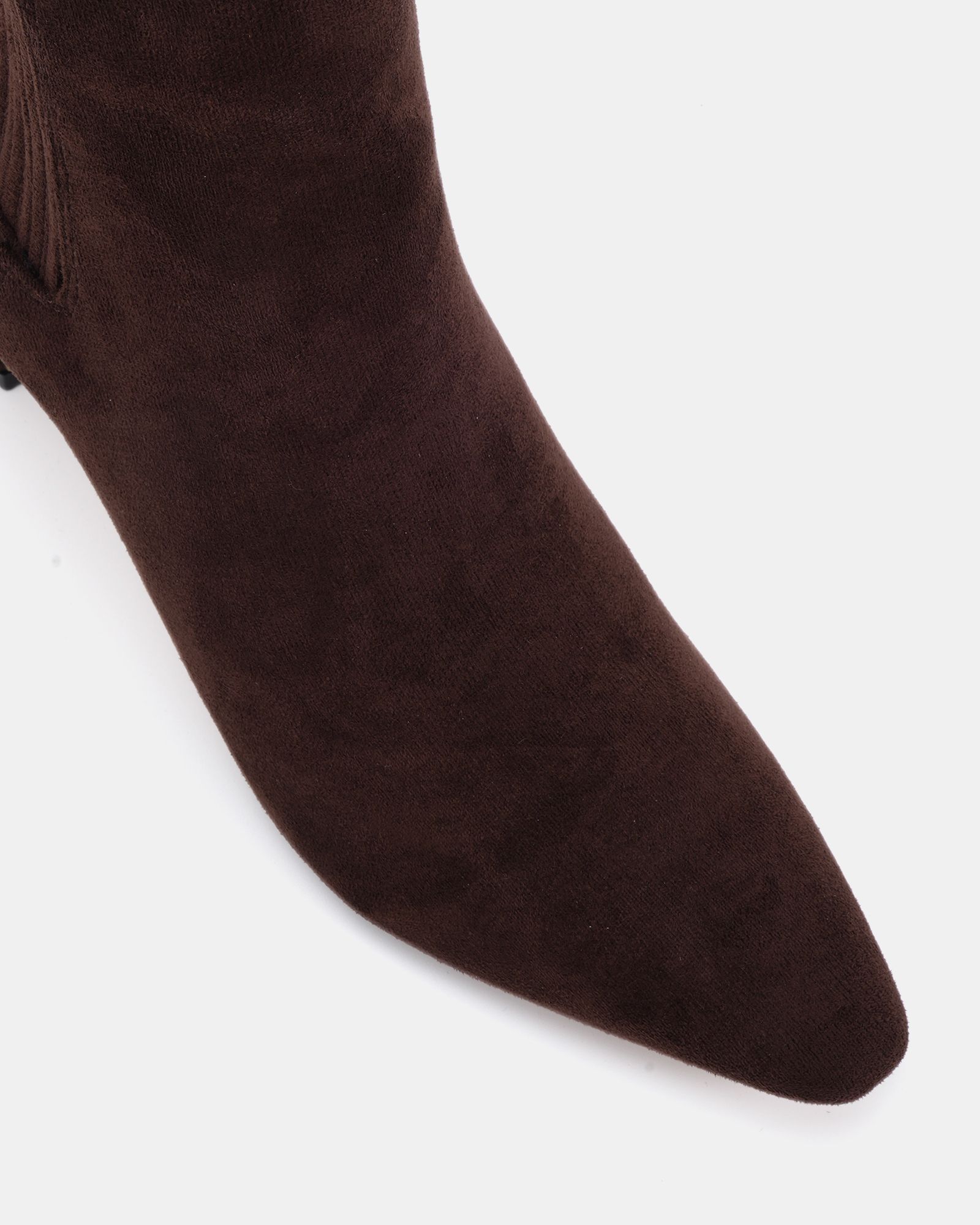 WIDE FIT KARA Brown Low Slim Block Heel Square Point Chelsea