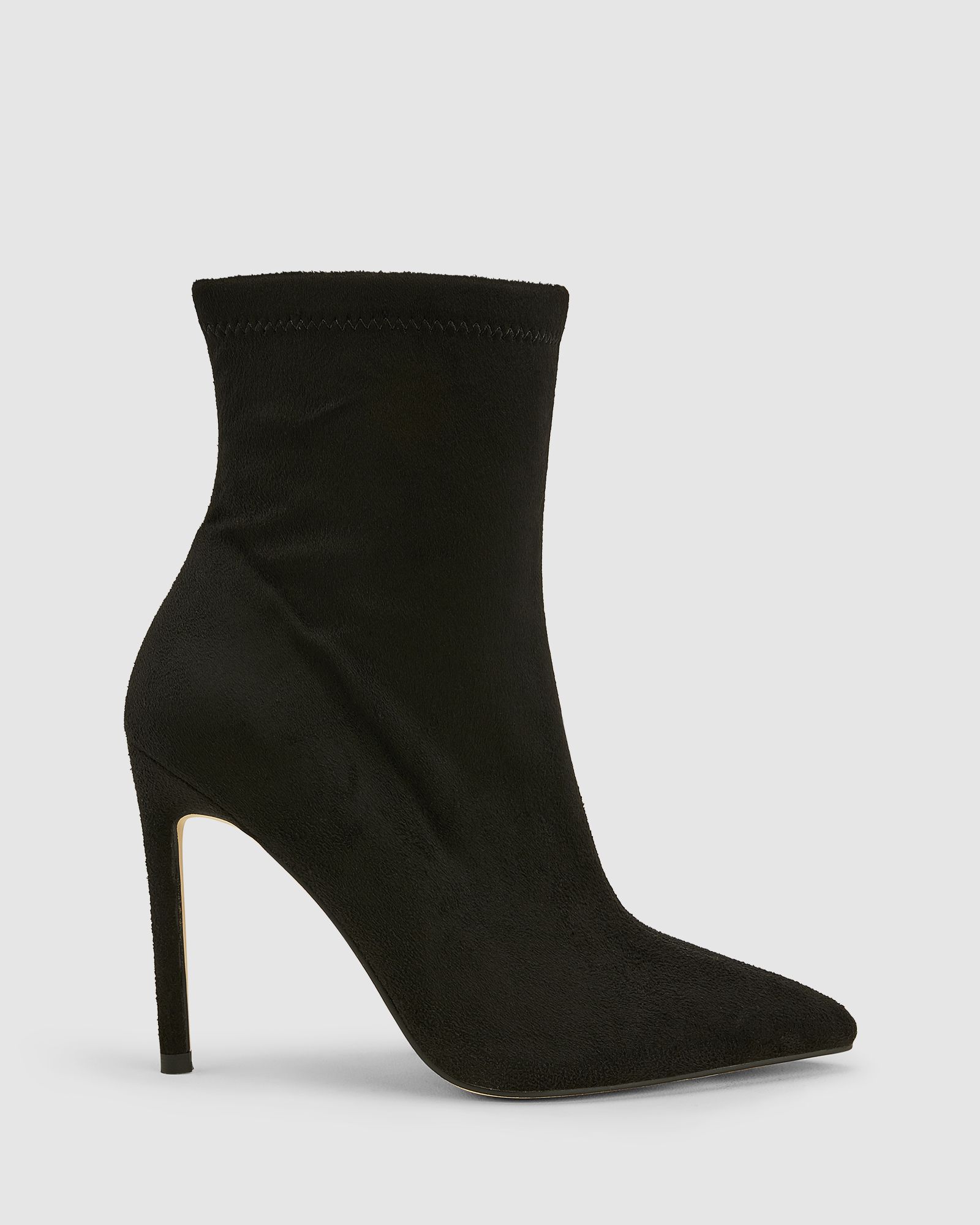 Katya Black Point Stiletto Heeled Ankle Boot