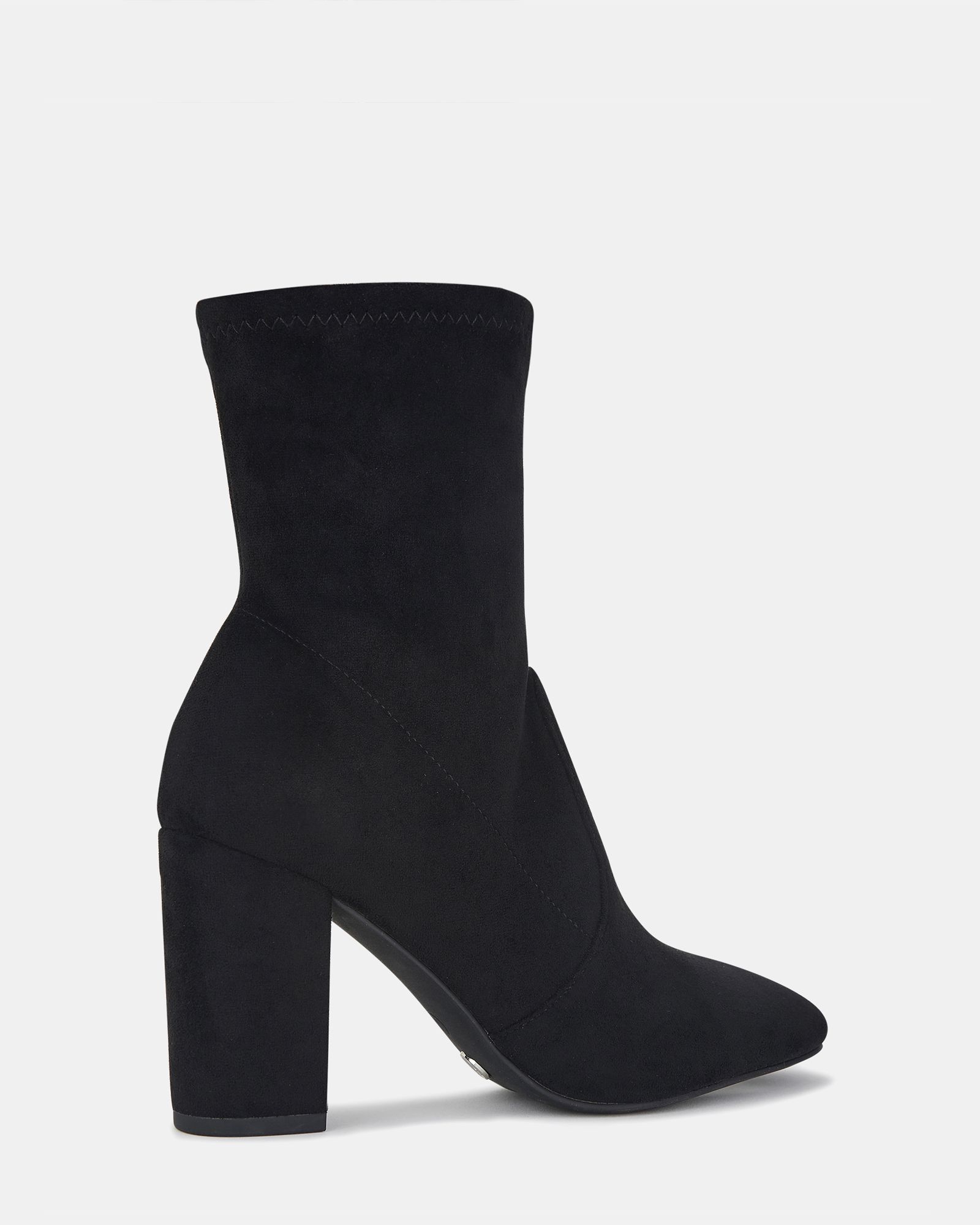 Kellan Black Block Heel Sock Ankle Boot