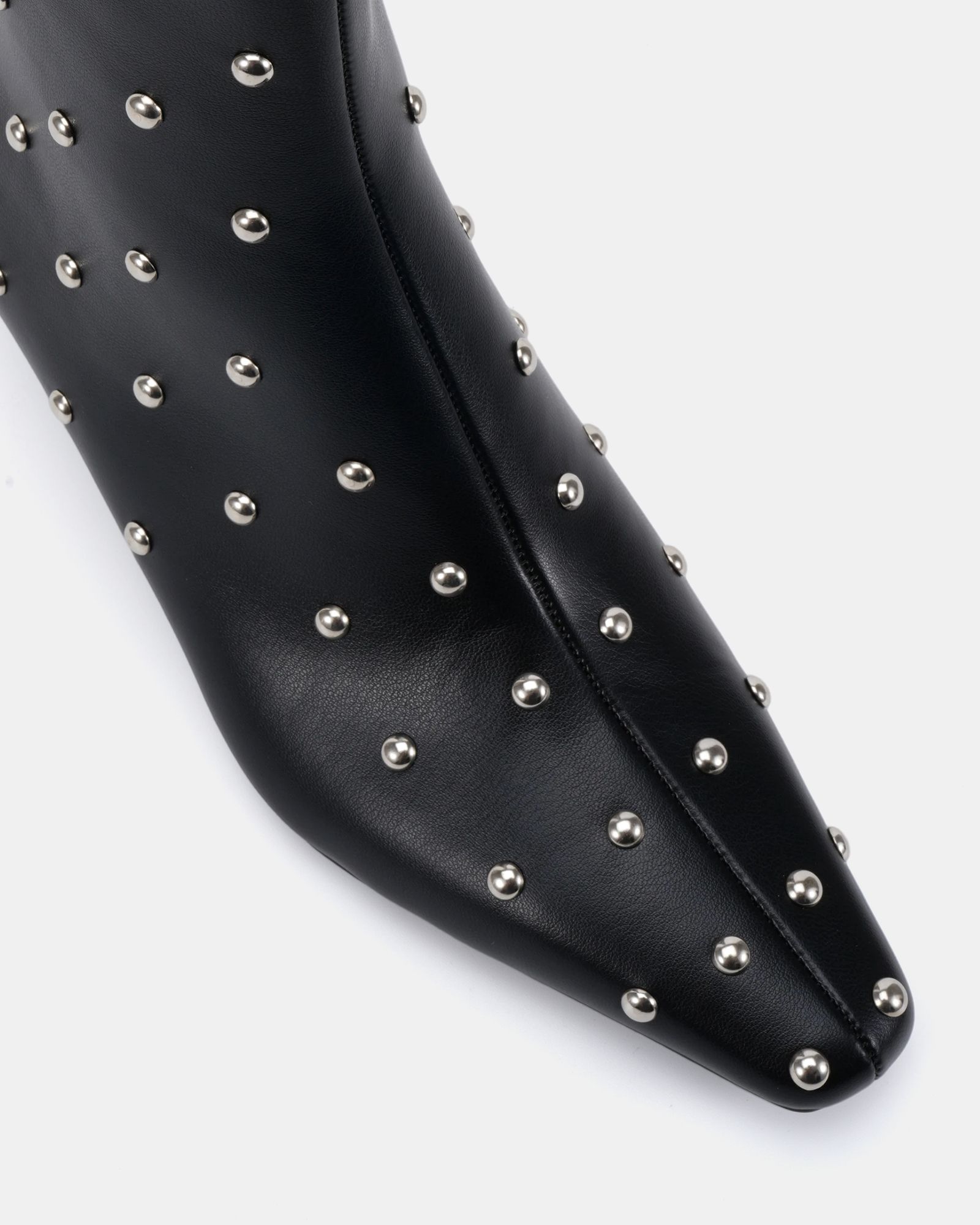 Kiki Black Studded Low Heel Ankle Boot