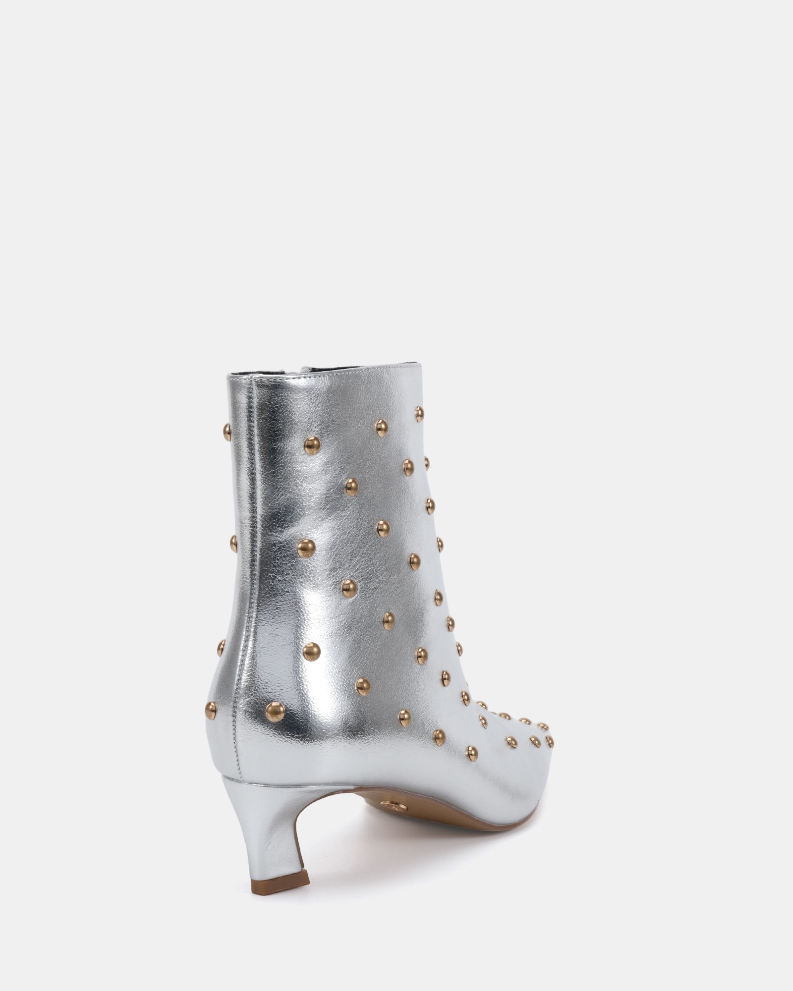 Wide Fit Kiki Silver Studded Low Heel Ankle Boot