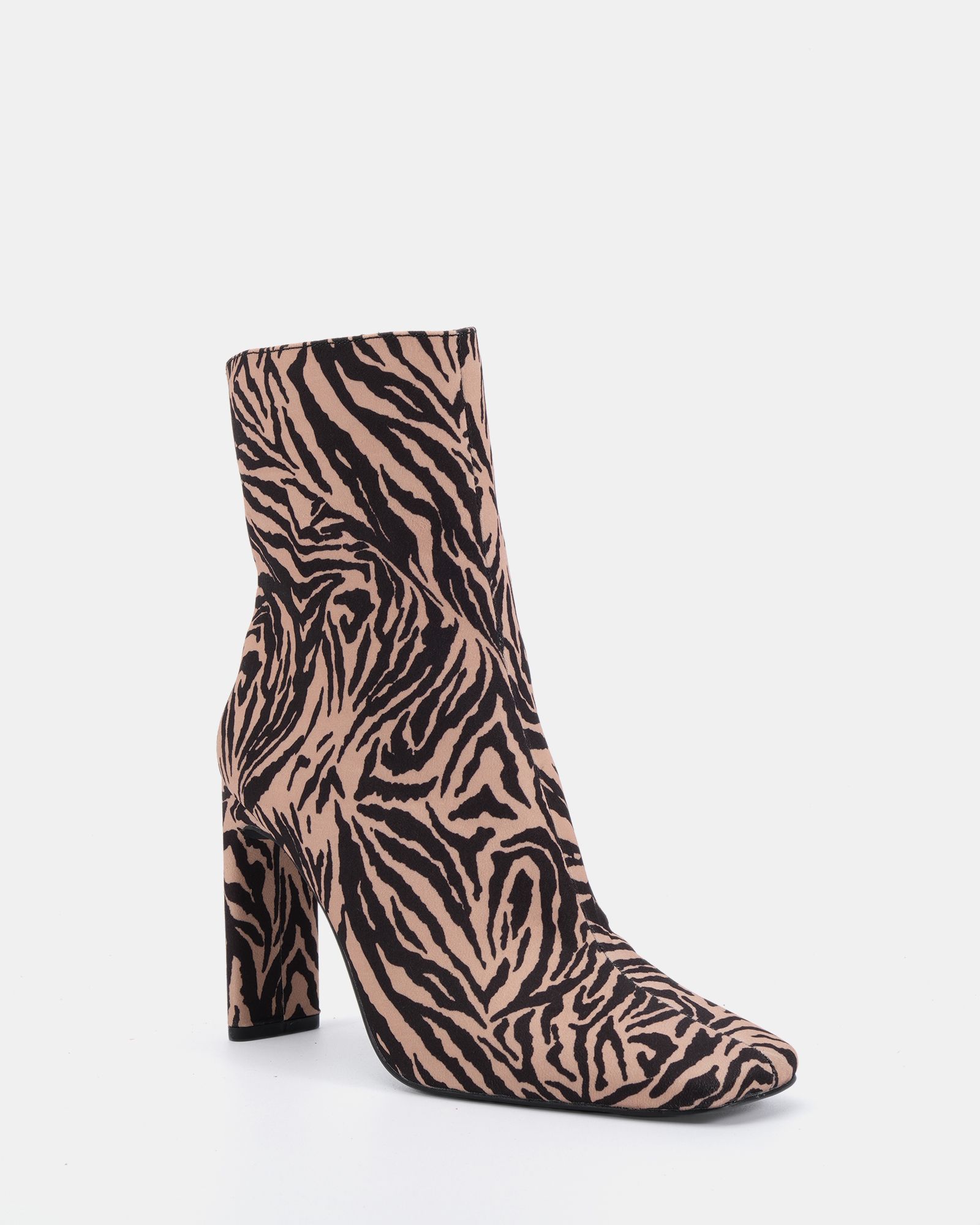 KIRA Tiger Slim High Block Heel Square Toe Ankle Boot