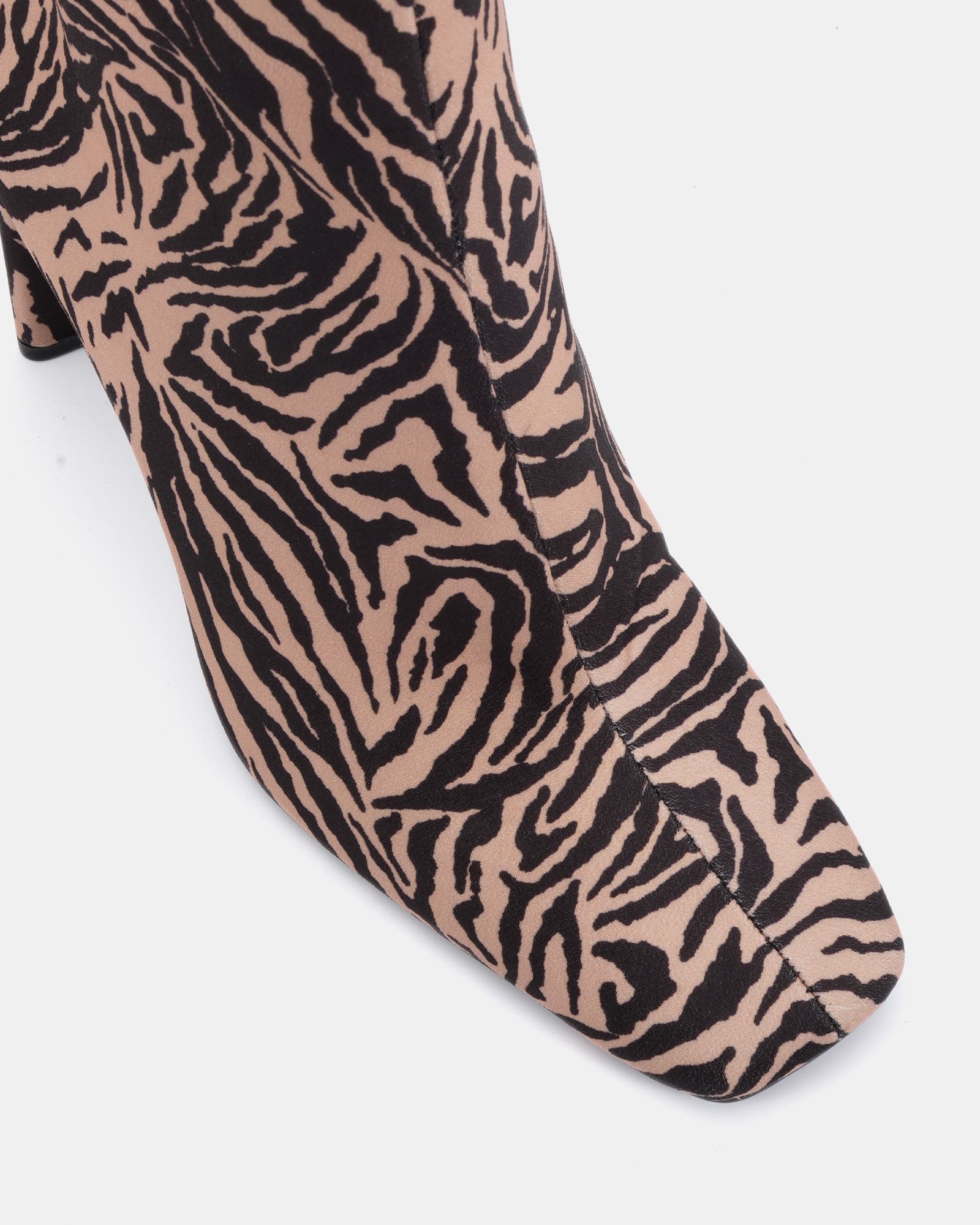 KIRA Tiger Slim High Block Heel Square Toe Ankle Boot